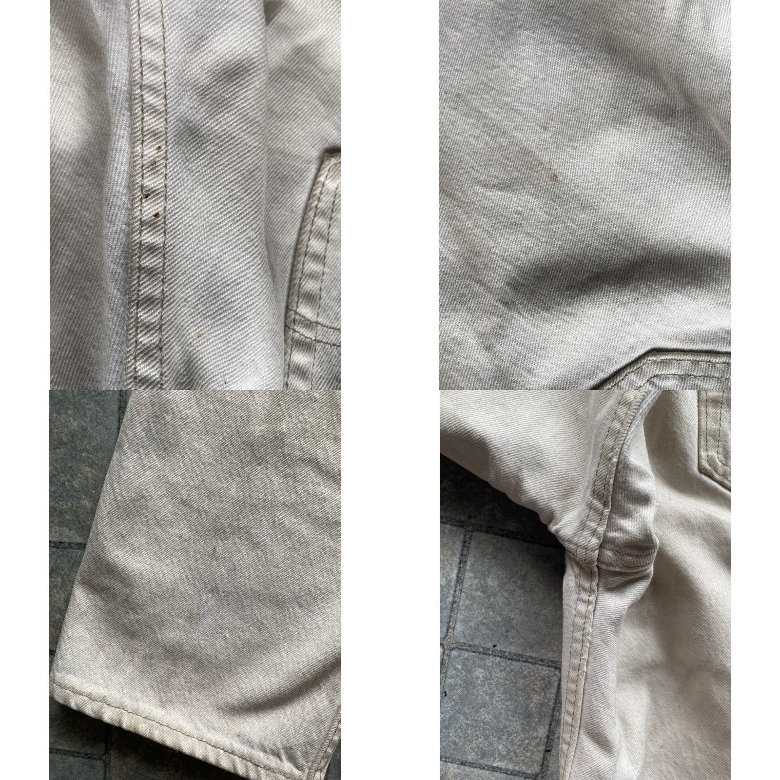 Levi's VINTAGE Levi’s 501 Jeans Mens 33x36 White Made In USA Flaws Damage Wear 90s VTG Pants Mens Jeans White 1994 Size US 33 - 11 Thumbnail
