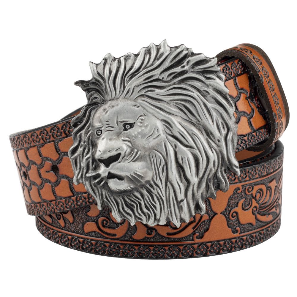 Designer Lion Hip-hop Vintage Belt Riveted Belts Menswear Accessories Size ONE SIZE - 1 Thumbnail