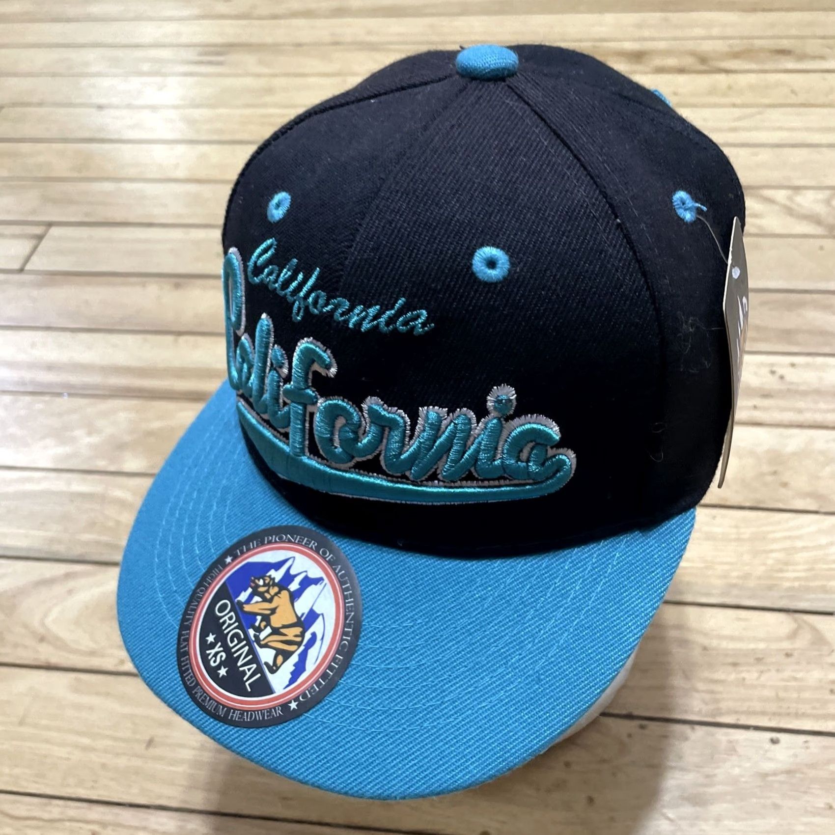 Vintage VINTAGE California Black Blue Teal Adjustable Hat Men XS Streetwear Cap Adjustable NEW Size ONE SIZE - 2 Thumbnail