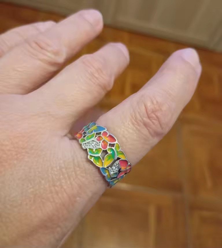 Japanese Brand Mizuhara x moto Multicolor Enemel Ring (size 6-10 ) Size ONE SIZE - 3 Thumbnail
