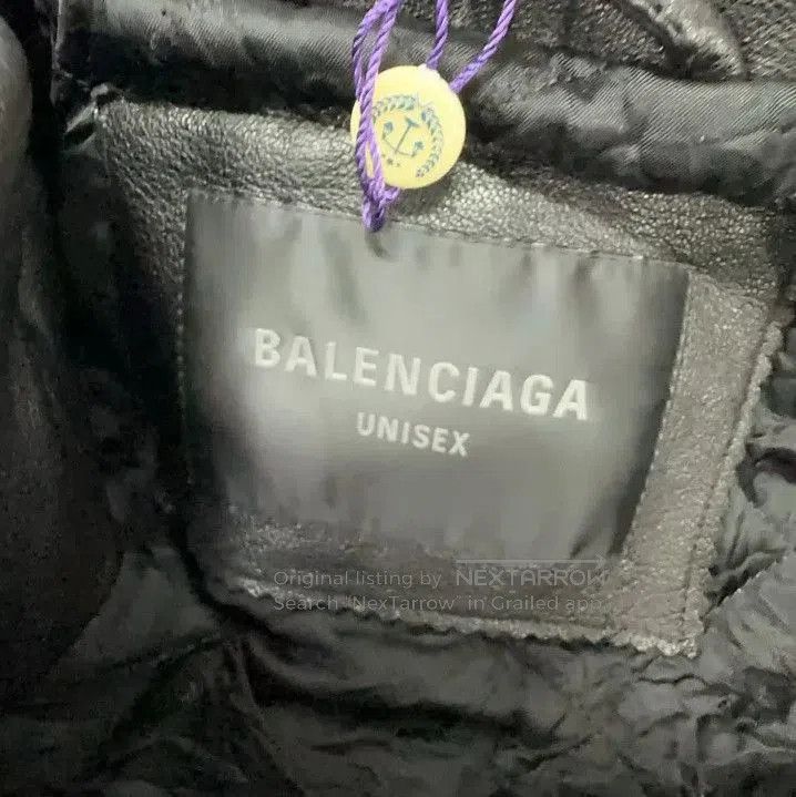 Balenciaga Balenciaga Black Logo Oversized Leather Jacket. Size US XS / EU 42 / 0 - 5 Thumbnail