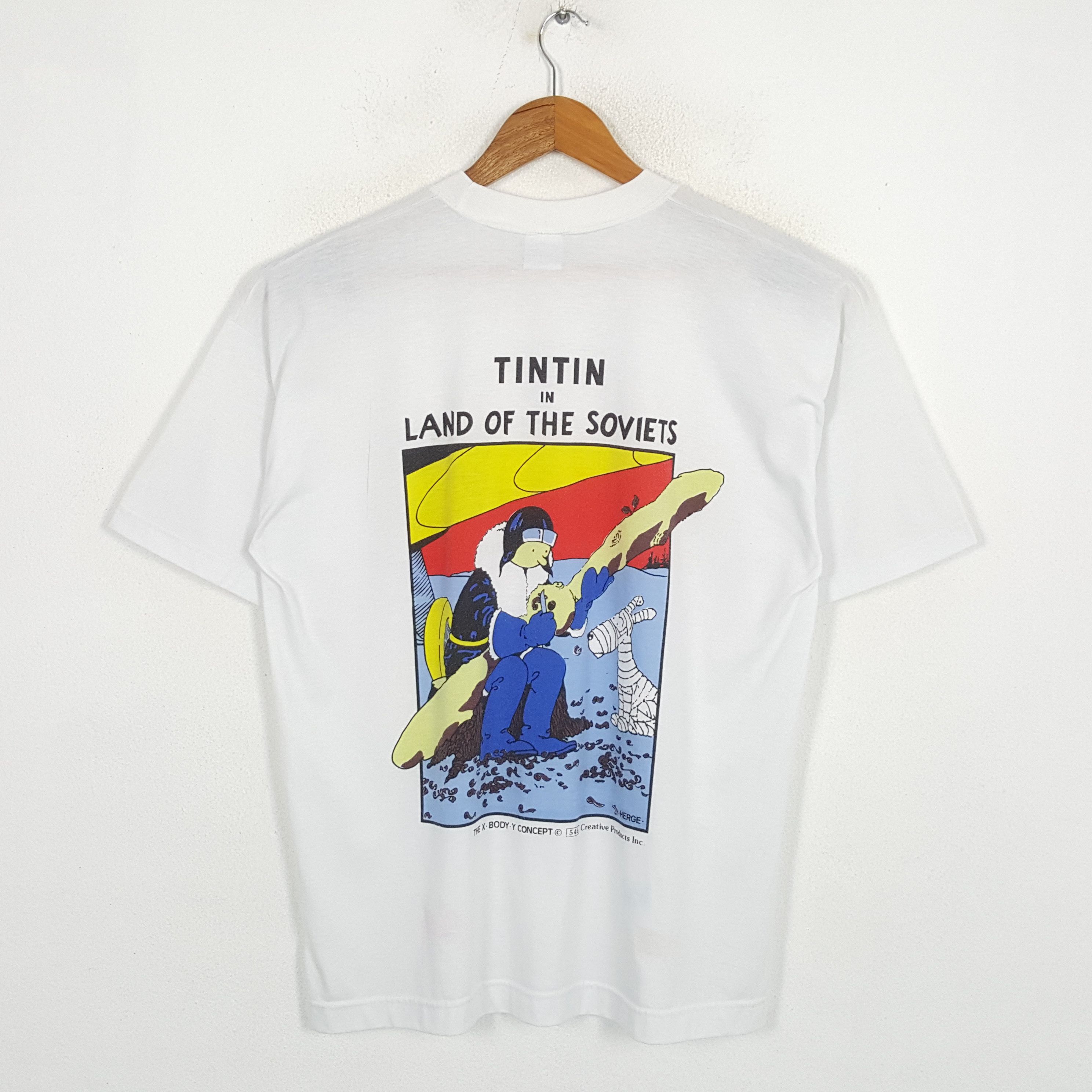Vintage TINTIN In Land Of The Soviets USA Cartoon T-Shirts