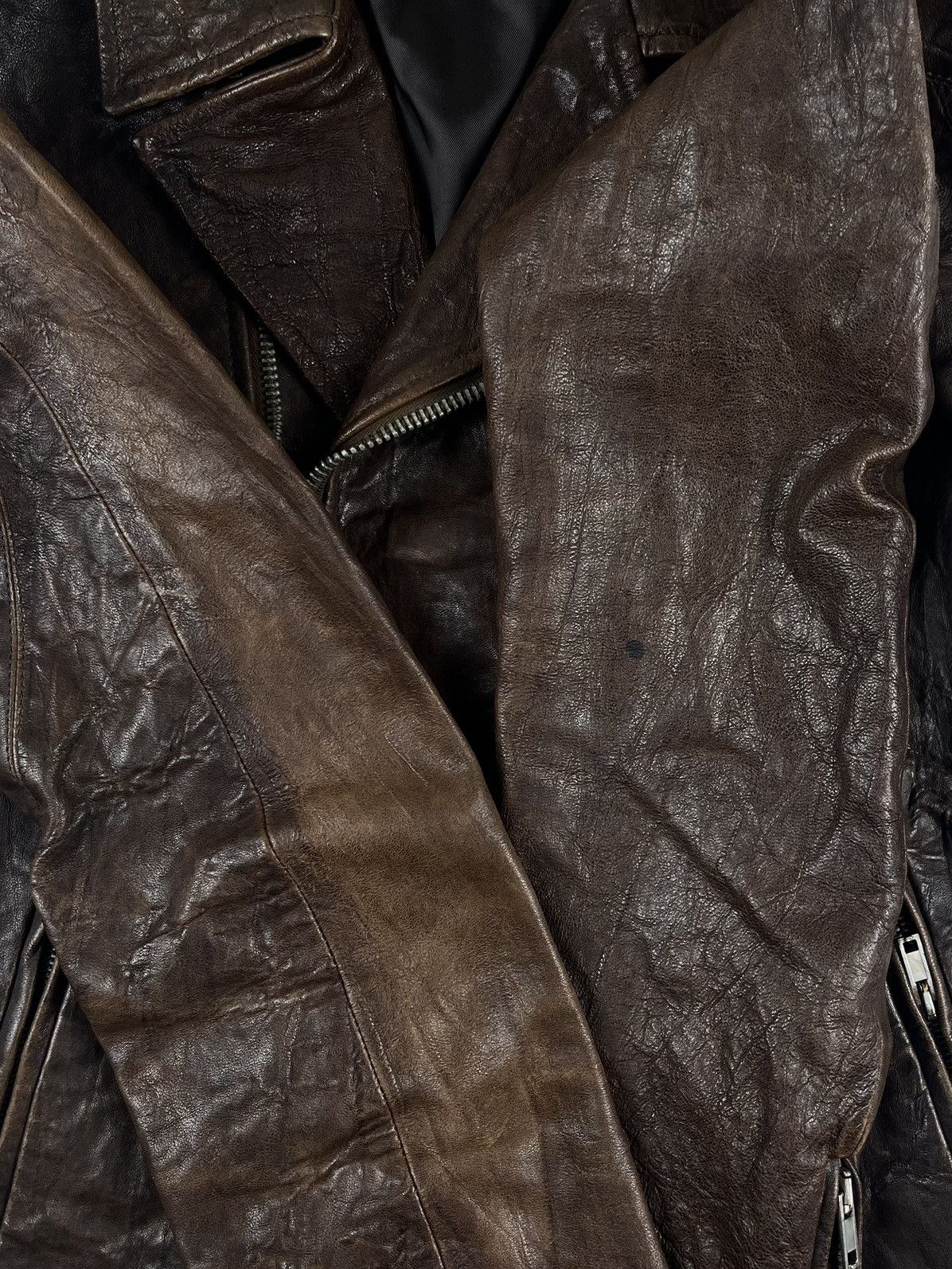 Rick Owens FW09 Rick Owens Crust Hammered Lamb Stooges Leather Jacket Size US XS / EU 42 / 0 - 6 Thumbnail
