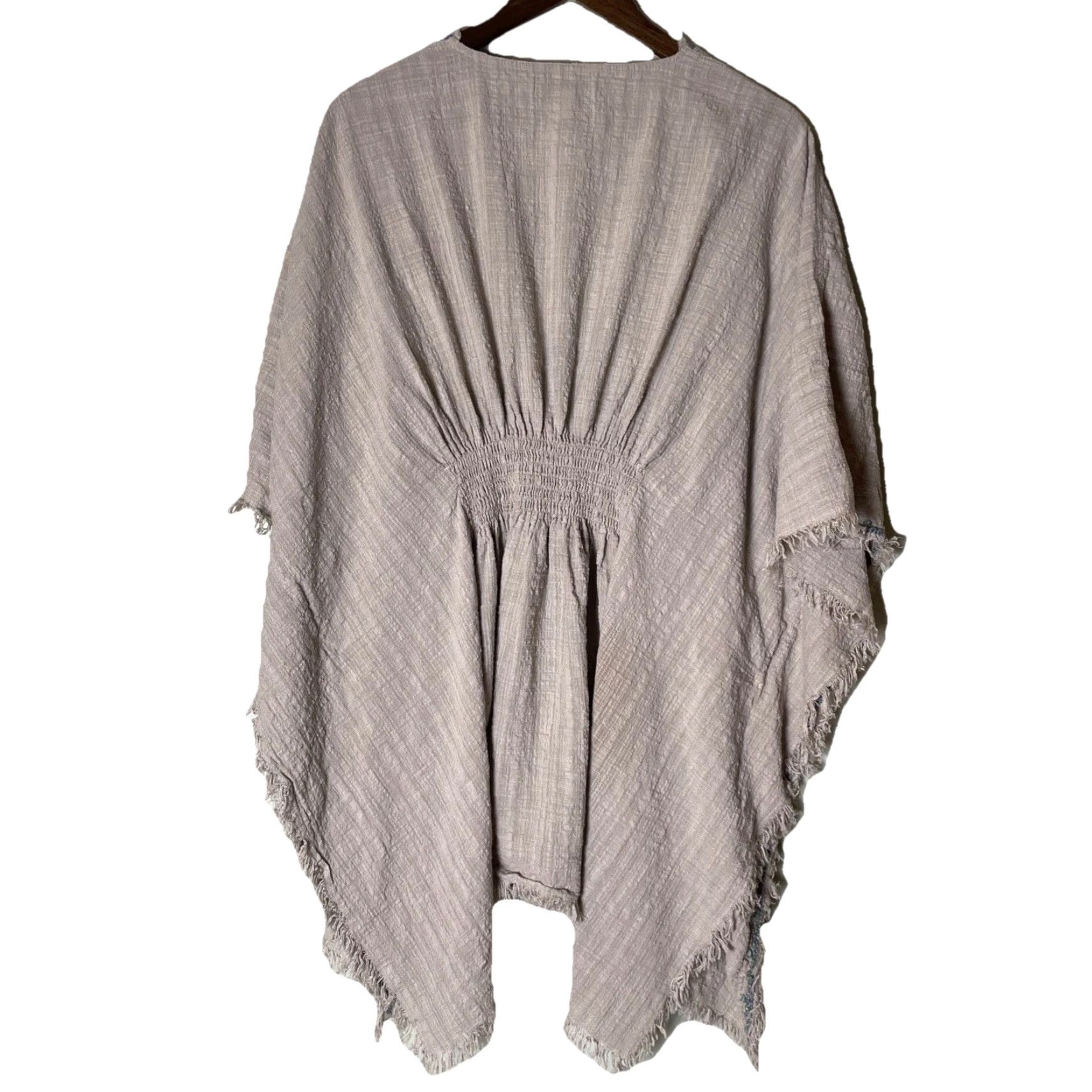 Coldwater Creek Coldwater Creek Cardigan One Size Kimono Sleeve Knit Floral Embroidered Open Front Bohemian Casual Fall Spring Summer Winter Beige Ecru Womens Size ONE SIZE - 4 Thumbnail