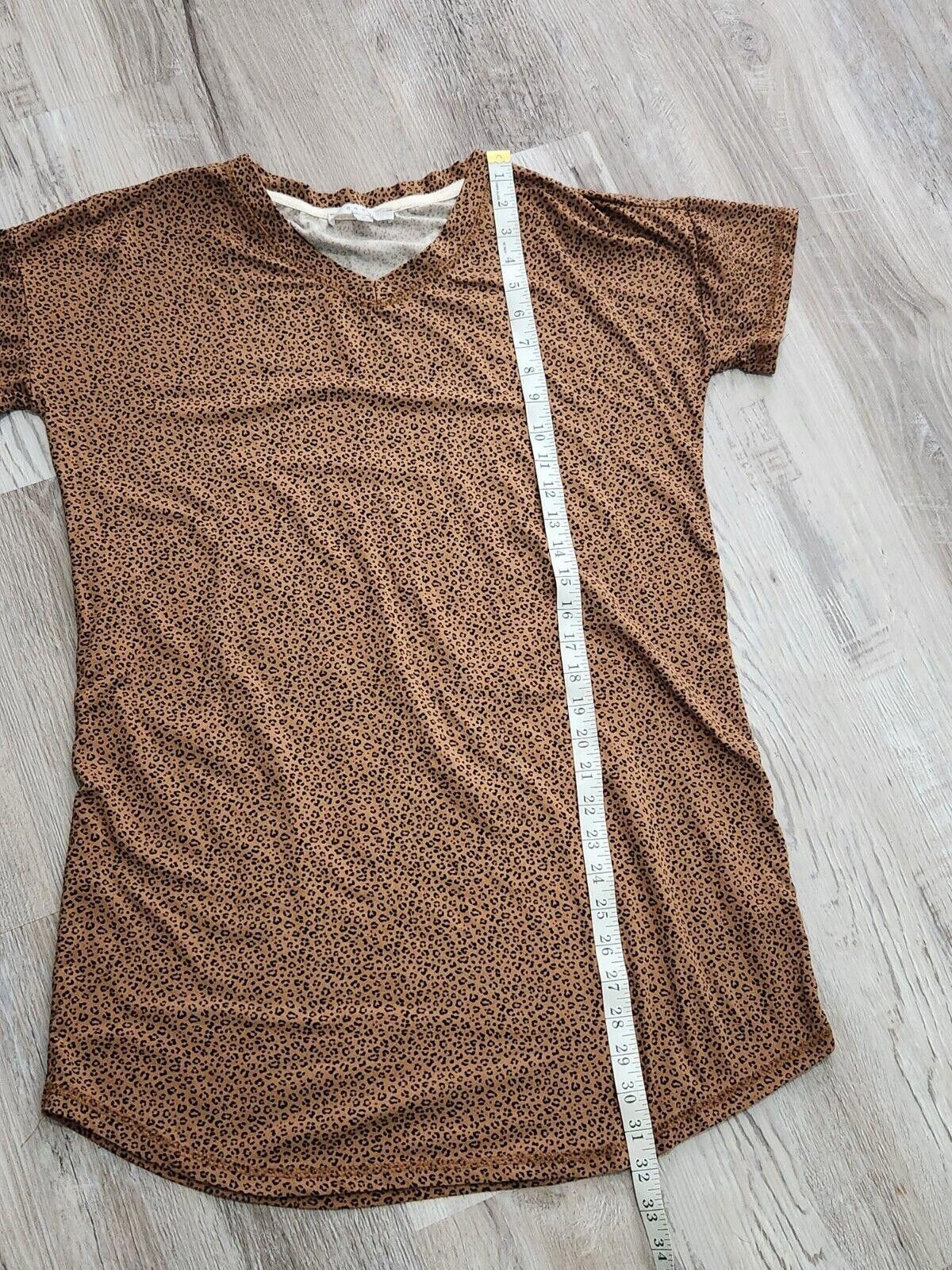 Designer Gaze Dress Small Leopard Short Sleeve Scoop Hem Stretch Size S / US 4 / IT 40 - 5 Thumbnail