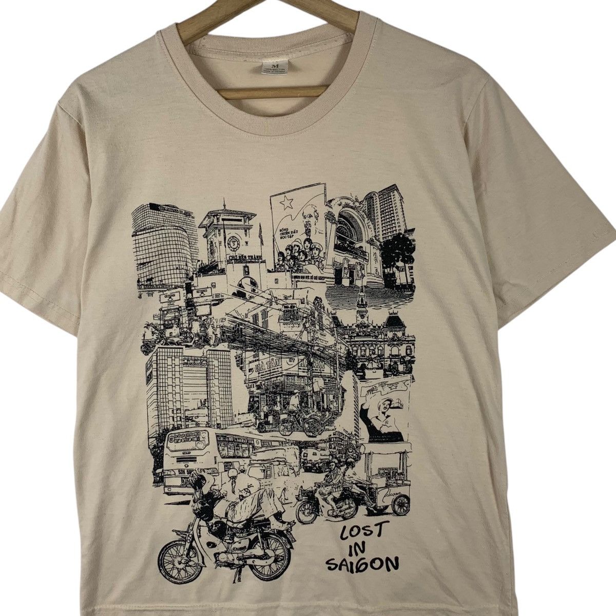 Vintage Vintage LOST IN SAIGON City Illustration Artist Tee Shirt Size M / US 6-8 / IT 42-44 - 3 Thumbnail
