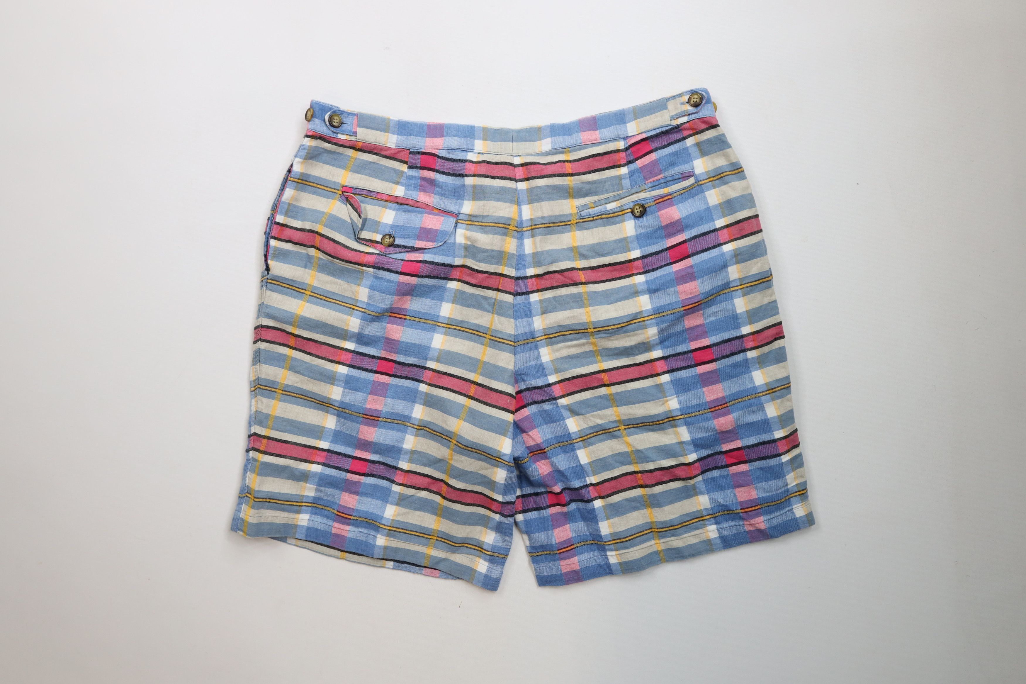 Vintage Vintage 90s Streetwear Madras Plaid Flannel Chino Shorts Size US 36 / EU 52 - 9 Thumbnail