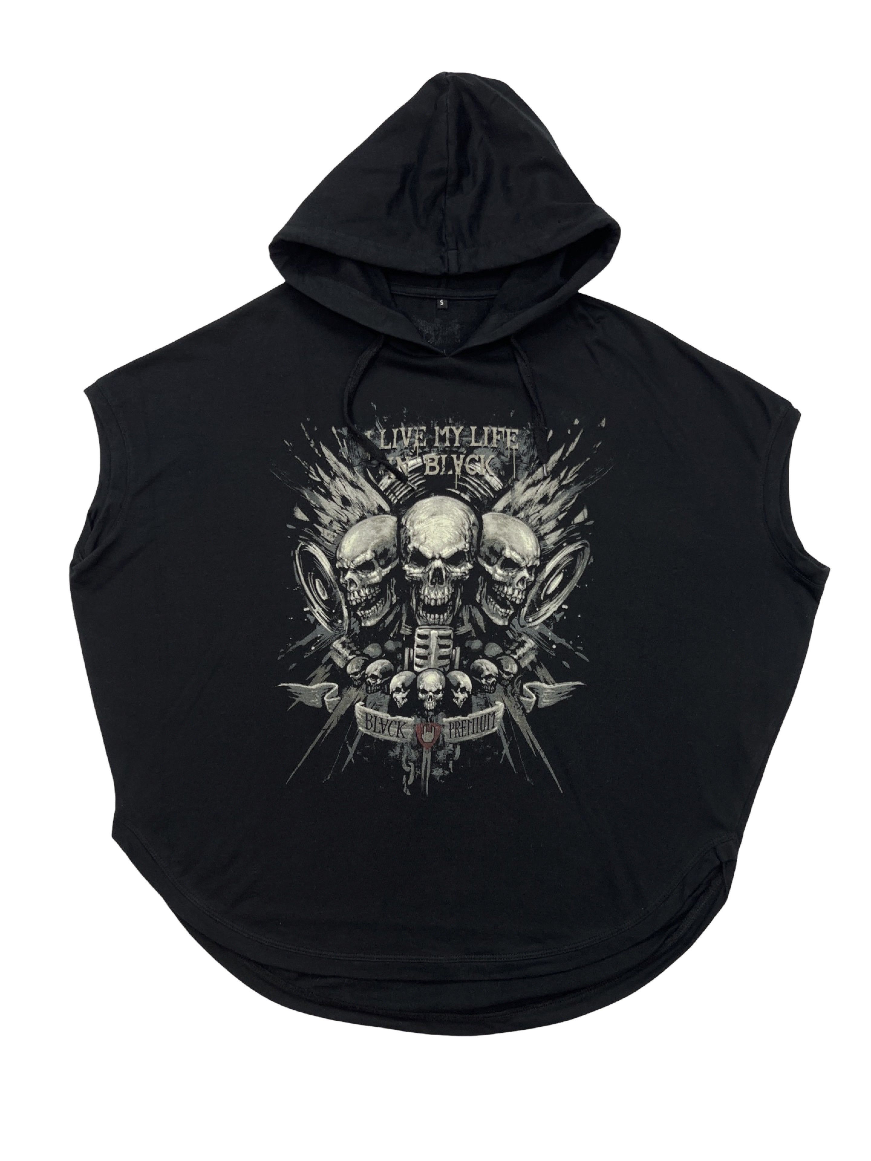 Other Hard Oversized Hooded Shirt Sleeveless Skulls Print Size US S / EU 44-46 / 1 - 1 Thumbnail
