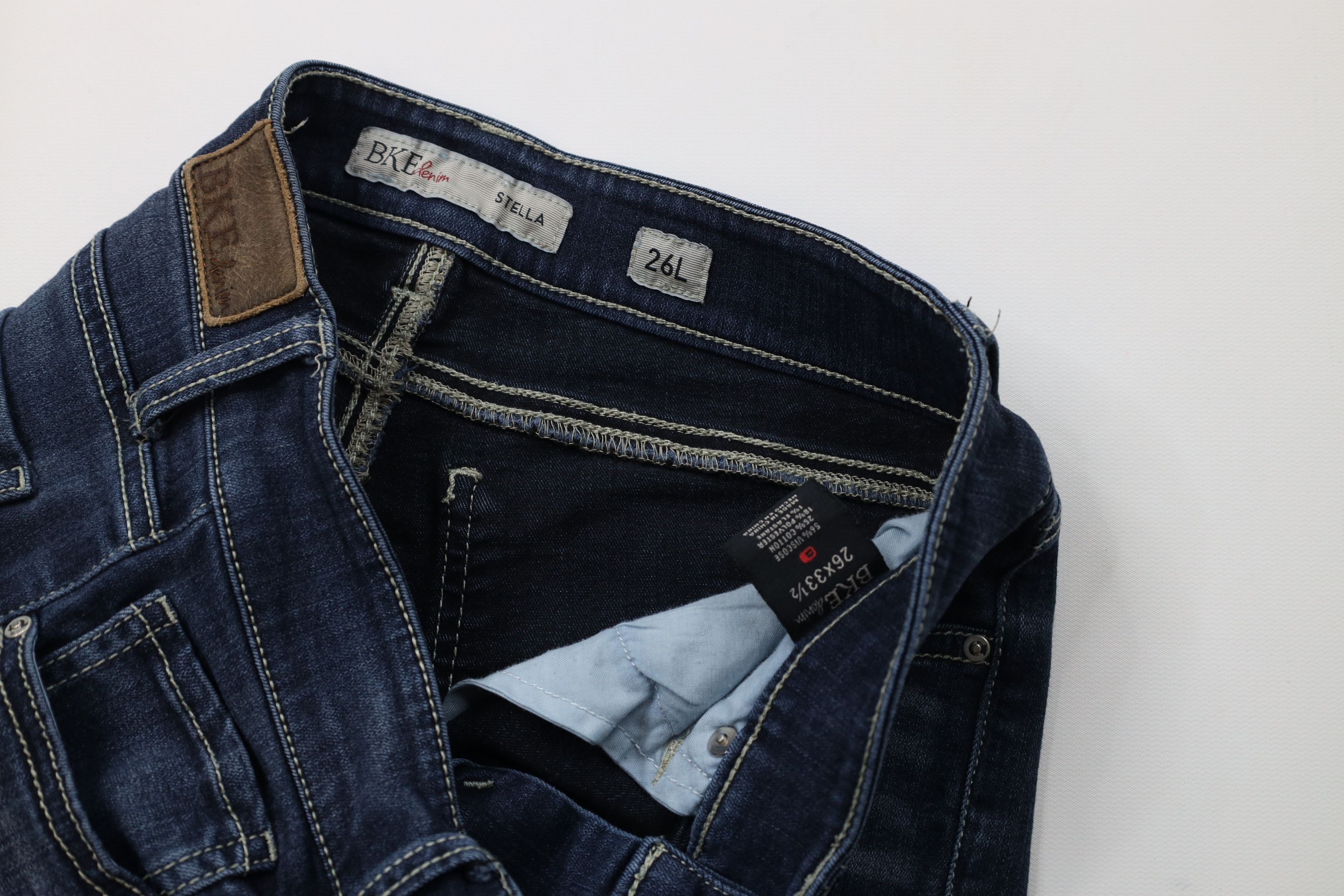 Vintage Buckle BKE Stretch Skinny Leg Denim Jeans Thick Stitch Size 26" / US 2 / IT 38 - 8 Thumbnail