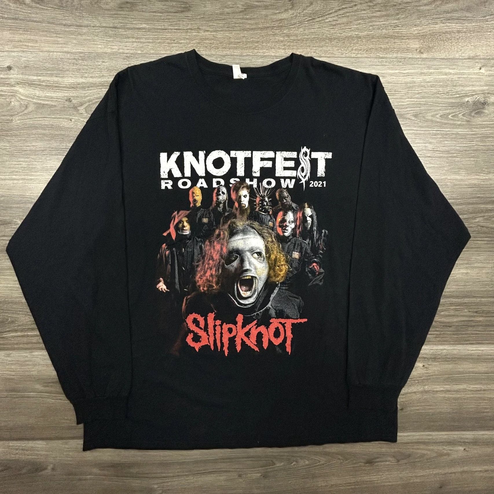 Fruit Of The Loom Slipknot Shirt Mens XL Black Knotfest Roadshow 2021 Long Sleeve Band Size US XL / EU 56 / 4 - 2 Thumbnail