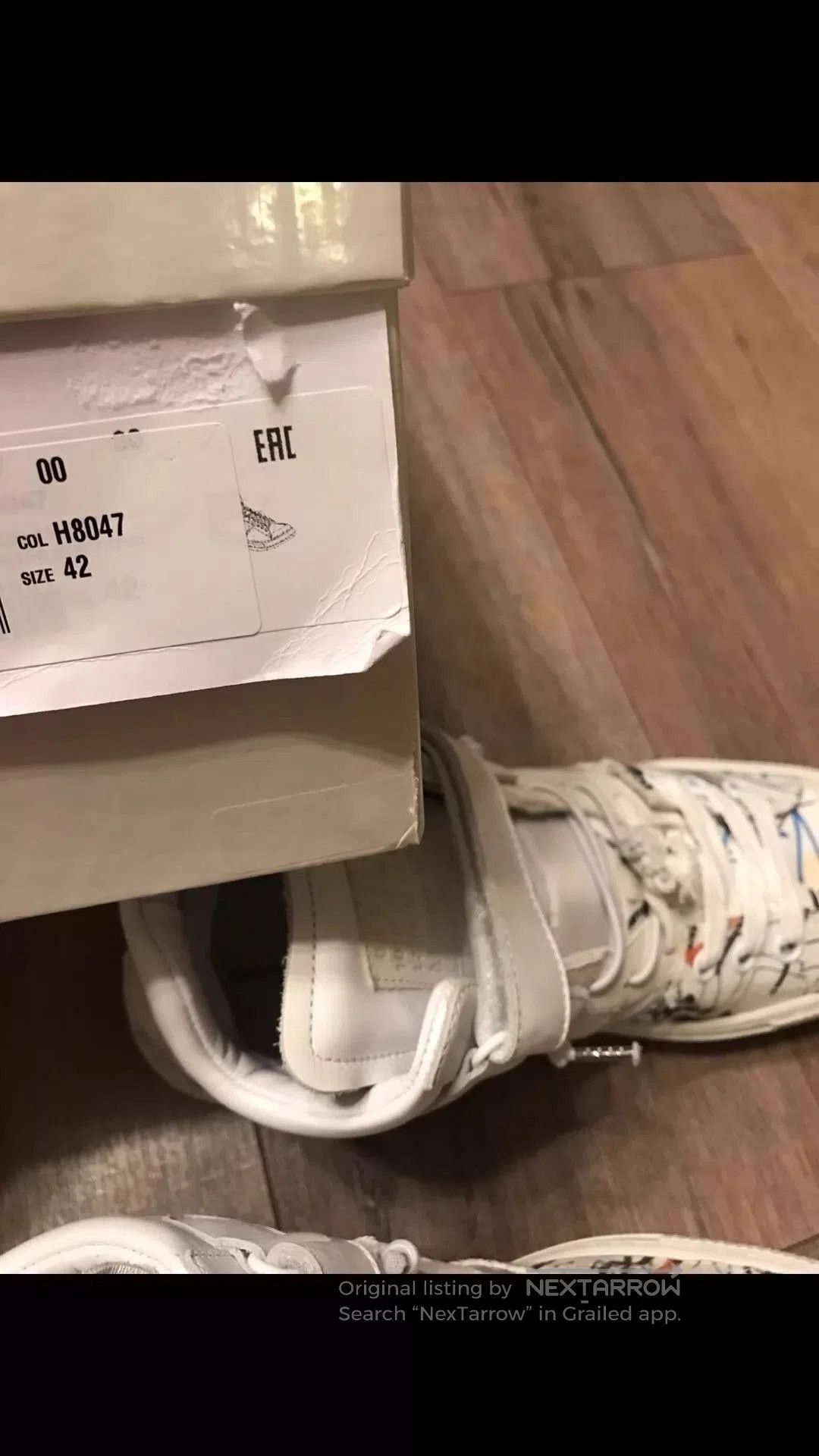 MM6 White High-Top Sneakers with Abstract Art Design Size 9. Size US 9 / EU 42 - 8 Thumbnail