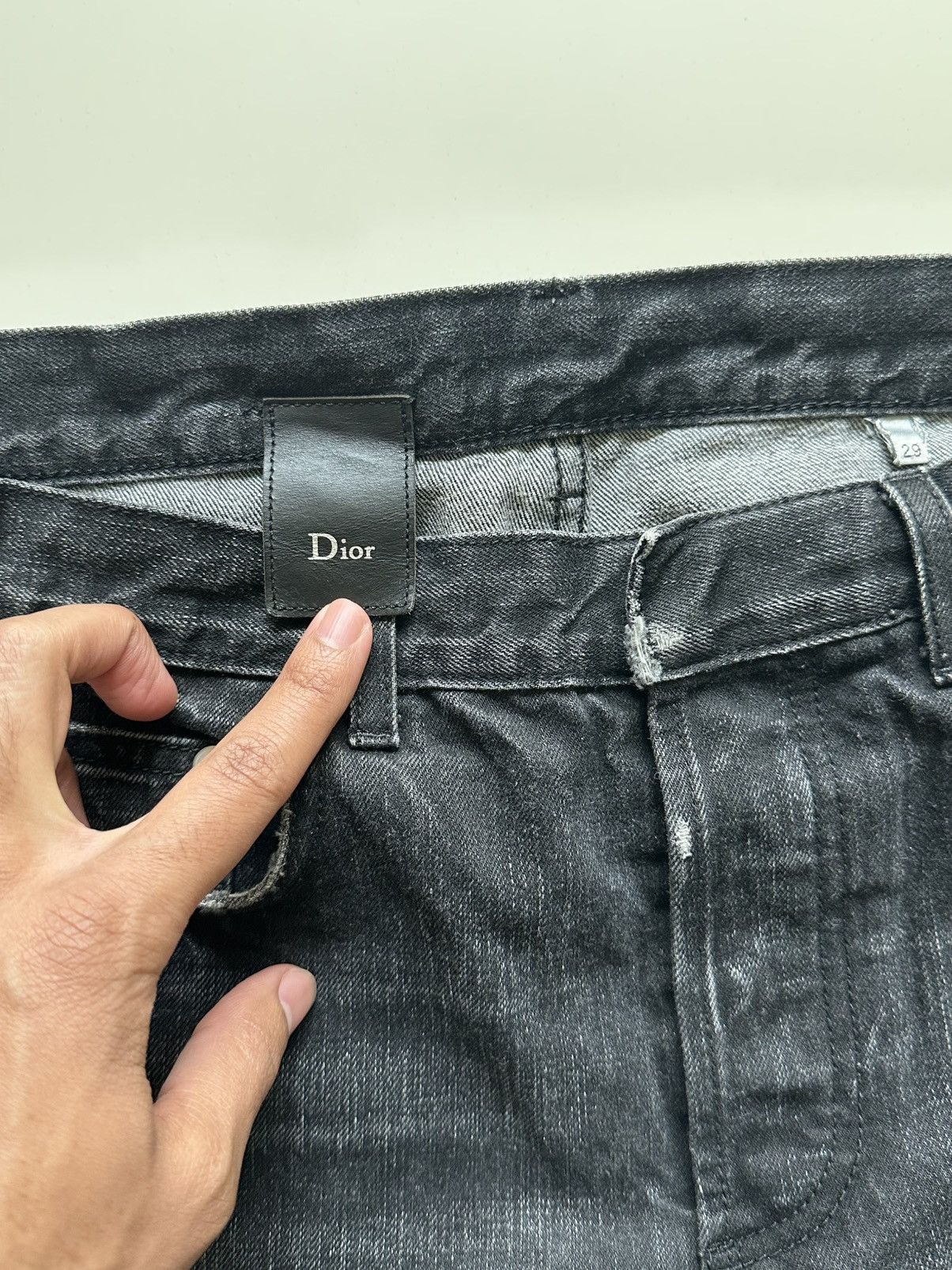 Dior Dior Homme Washed Black Distressed Denim Size US 29 - 6 Thumbnail