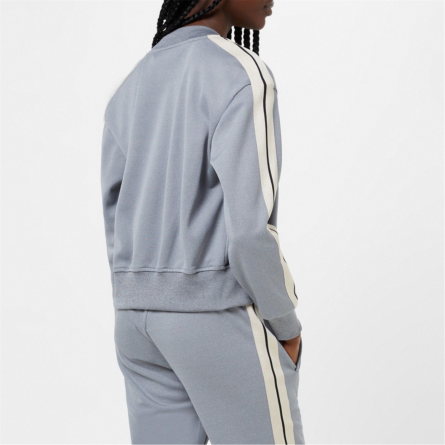 Palm Angels o1g2r1mq0325 High Bomber Track Jacket in Grey & White Size XXS / US 00 / IT 34 - 4 Thumbnail
