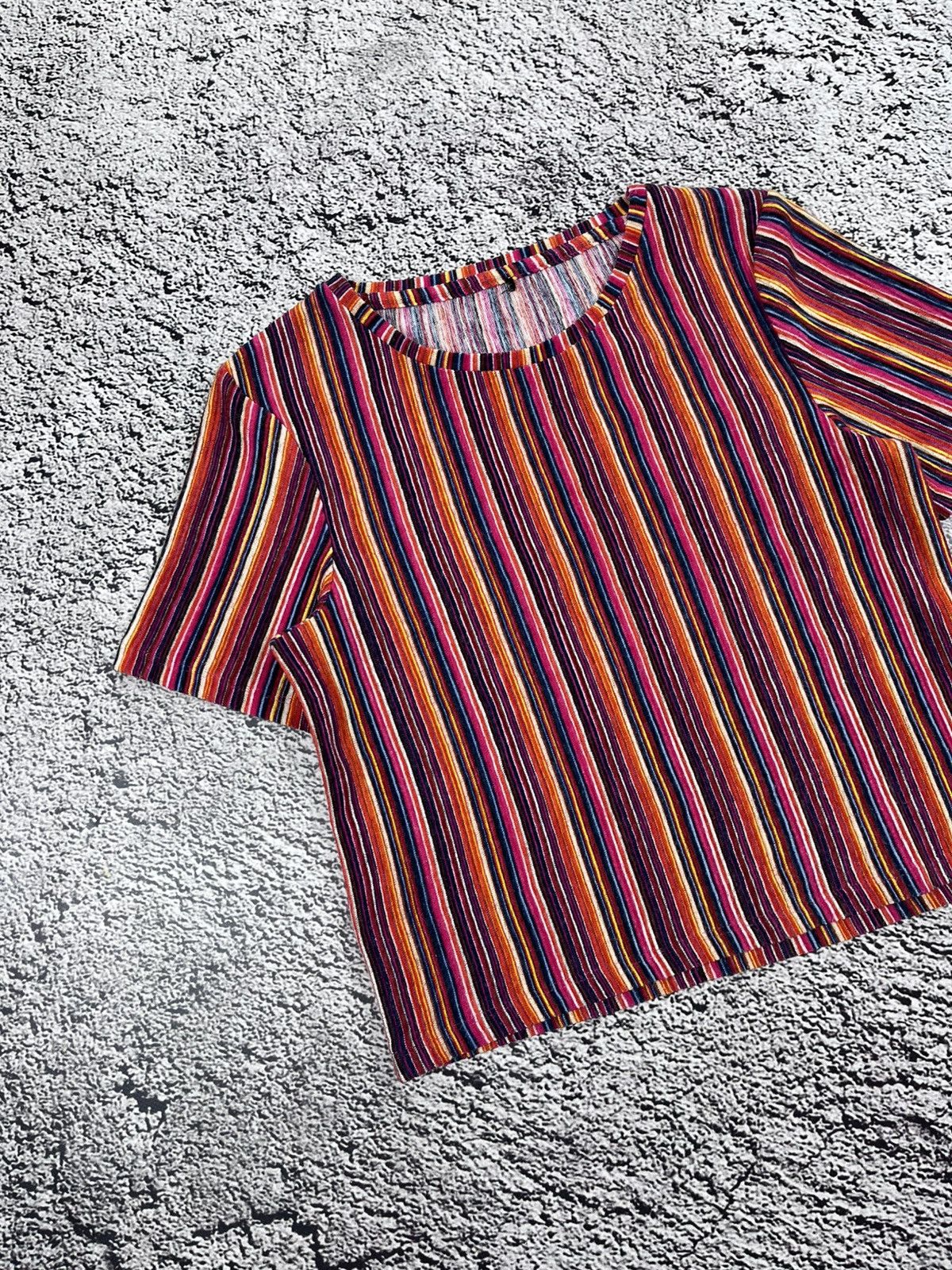 Vintage Vintage Knit Striped Casual T Shirt Size M Size M / US 6-8 / IT 42-44 - 2 Thumbnail