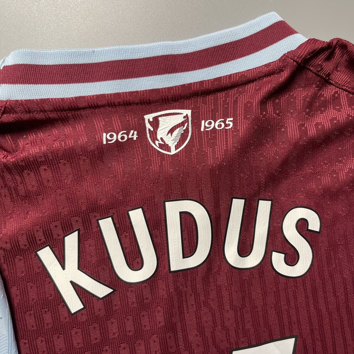 Vintage WEST HAM UNITED UMBRO 2024/2025 SOCCER HOME JERSEY #14 KUDUS Size US S / EU 44-46 / 1 - 13 Thumbnail