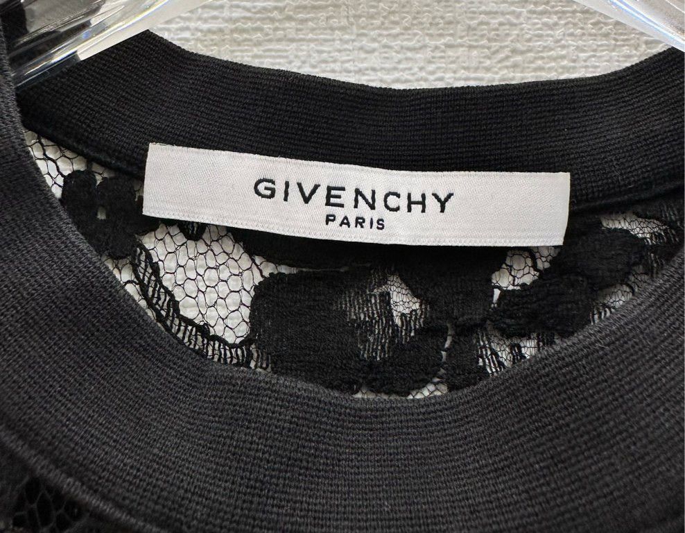 Givenchy Givenchy Black Lace Print Cotton T-Shirt (Size XXS) Size XXS / US 00 / IT 34 - 2 Thumbnail