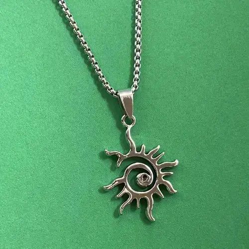 Jewelry Titanium Steel Sun Pendant Necklace for Men Women Size ONE SIZE - 2 Thumbnail