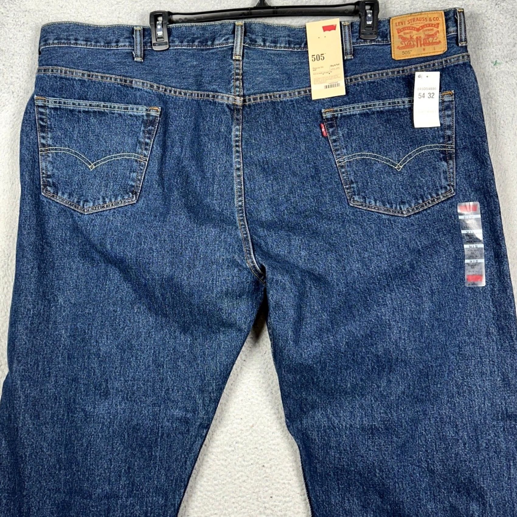 Denime VINTAGE New Levis 505 Mens 54X32 Big Tall Jeans Straight Regular Fit Blue 5 Pocket Denim Size US 38 / EU 54 - 3 Thumbnail