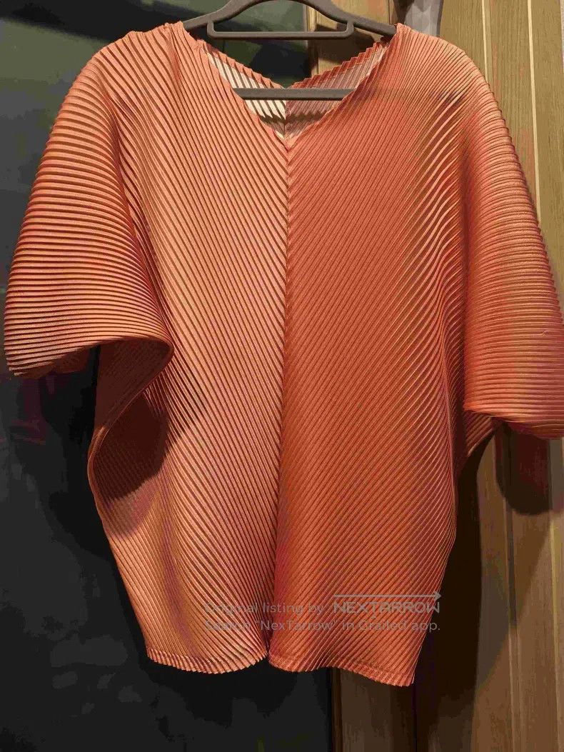 Issey Miyake Issey Miyake Orange Short Sleeve Size M / US 6-8 / IT 42-44 - 2 Thumbnail