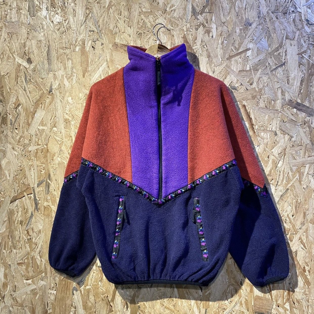90s Jack Wolfskins Polarsystem Polartec Multi Colour Fleece