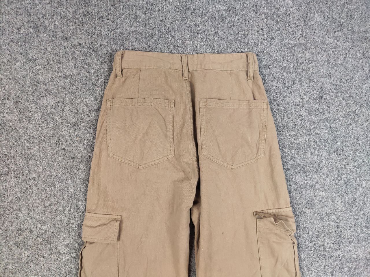 Japanese Brand Vintage 90's Japanese Baggy Beige Cargo Pants Y2K Hype Style Size US 29 - 12 Thumbnail