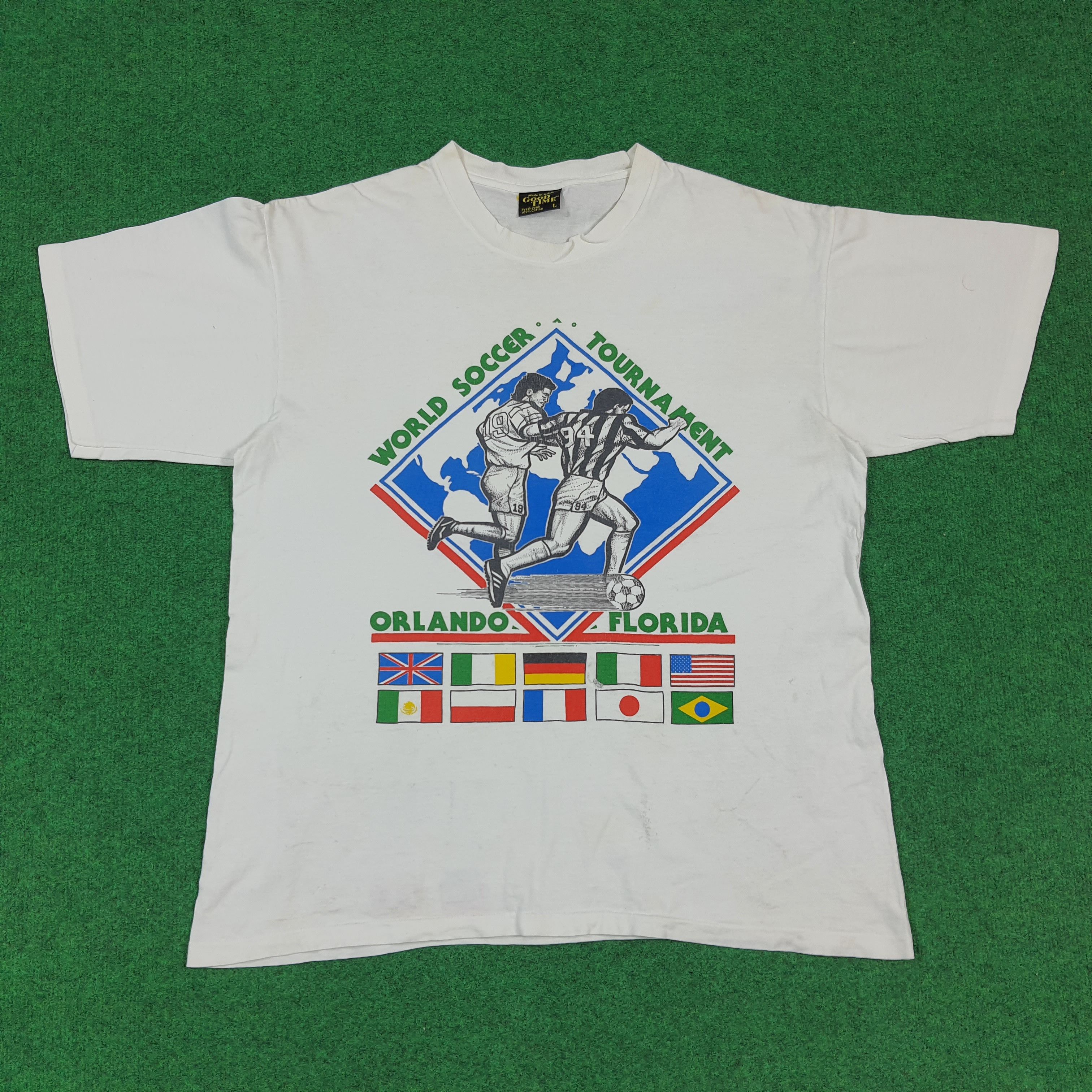 Vintage Vintage 90s World Soccer Orland Tournament Tshirt C299N43 Size US L / EU 52-54 / 3 - 1 Thumbnail