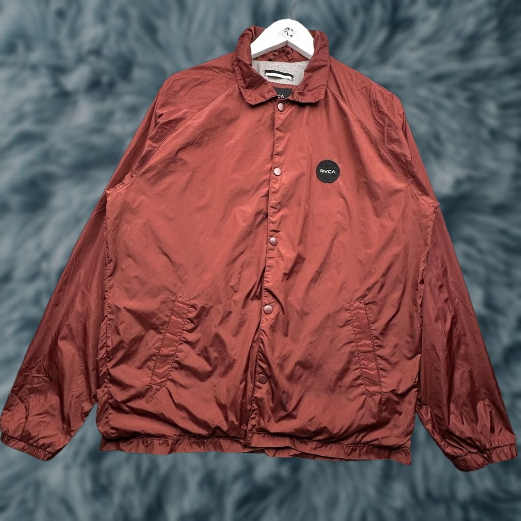RVCA RVCA Motors Coach Jacket Mens M Brown Snap Closure Drawstring MA707MCJ Size US M / EU 48-50 / 2 - 1 Thumbnail