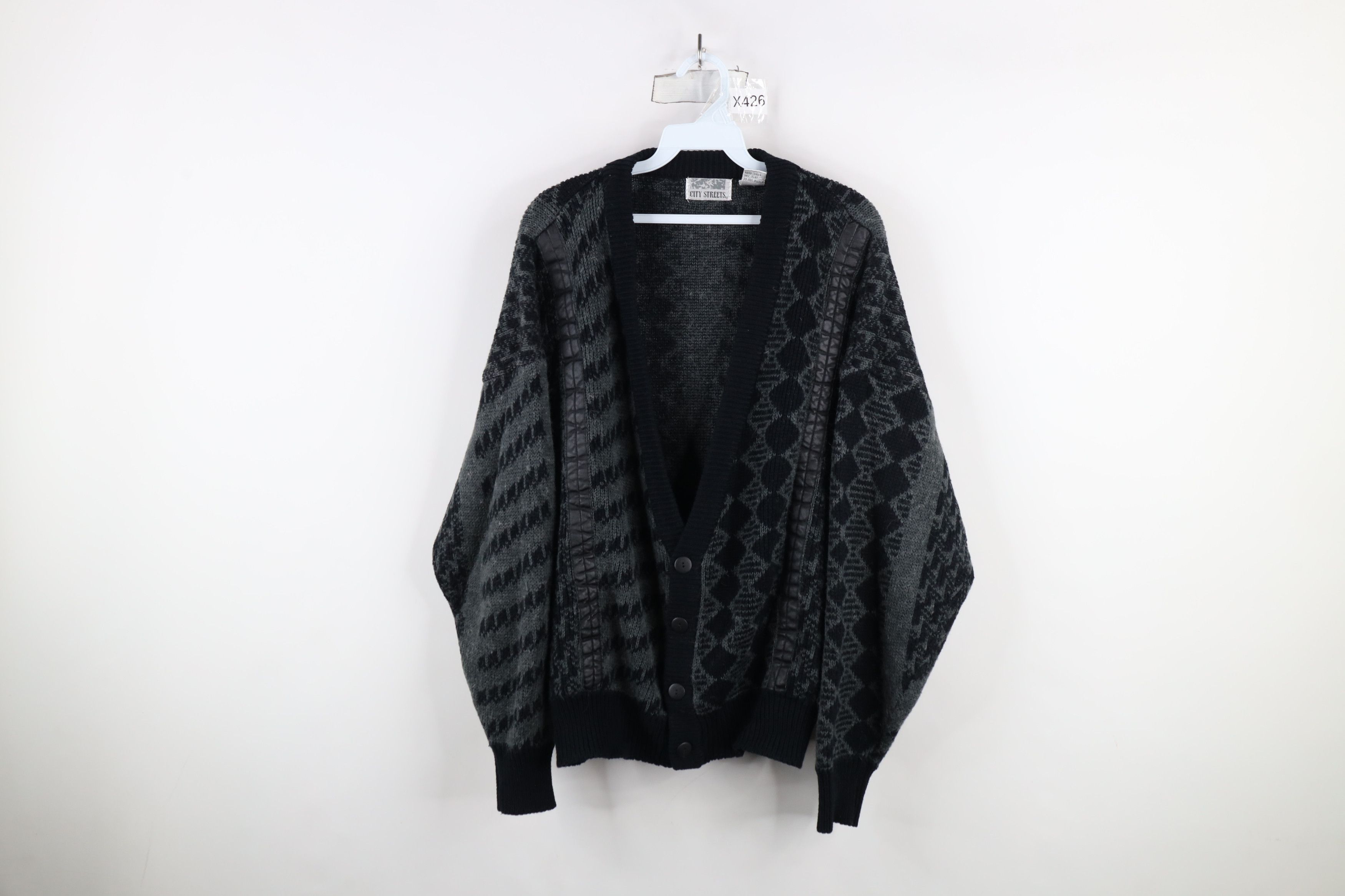 Vintage Vintage 90s Streetwear Trim Boxy Fit Cardigan Sweater Size US XL / EU 56 / 4 - 1 Thumbnail
