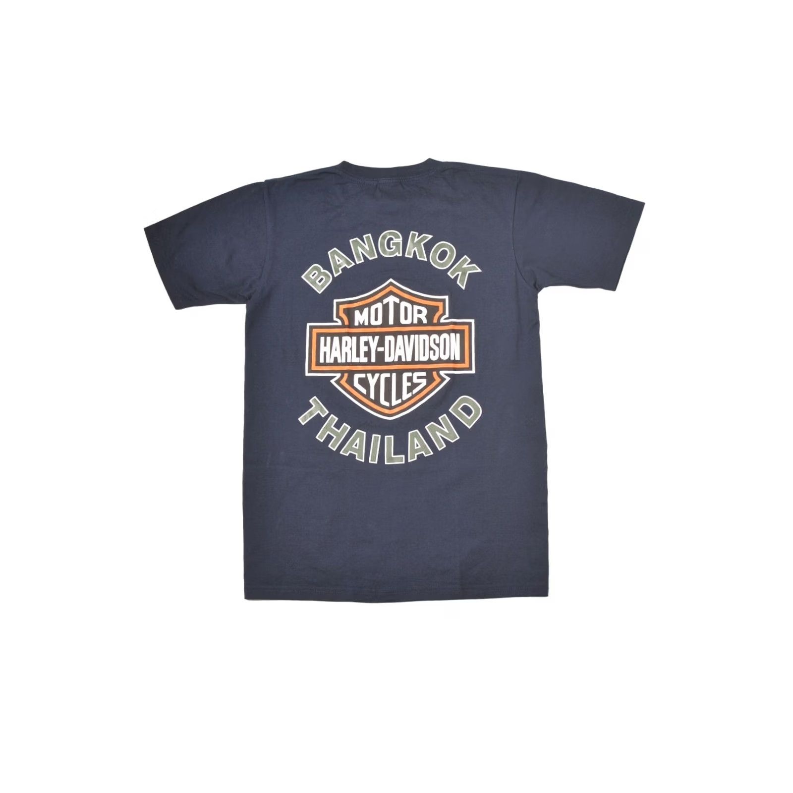 Harley Davidson VINTAGE Harley-Davidson T-Shirt Mens L Blue Back Logo Bangkok Thailand Duxtex 100% Cotton Size US L / EU 52-54 / 3 - 5 Thumbnail