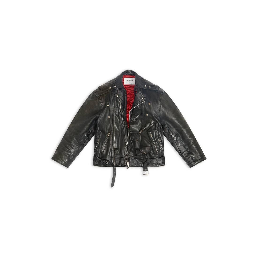 Balenciaga o1la1rc1a0925 Upcycled Biker Jacket in Black Size US M / EU 48-50 / 2 - 1 Thumbnail