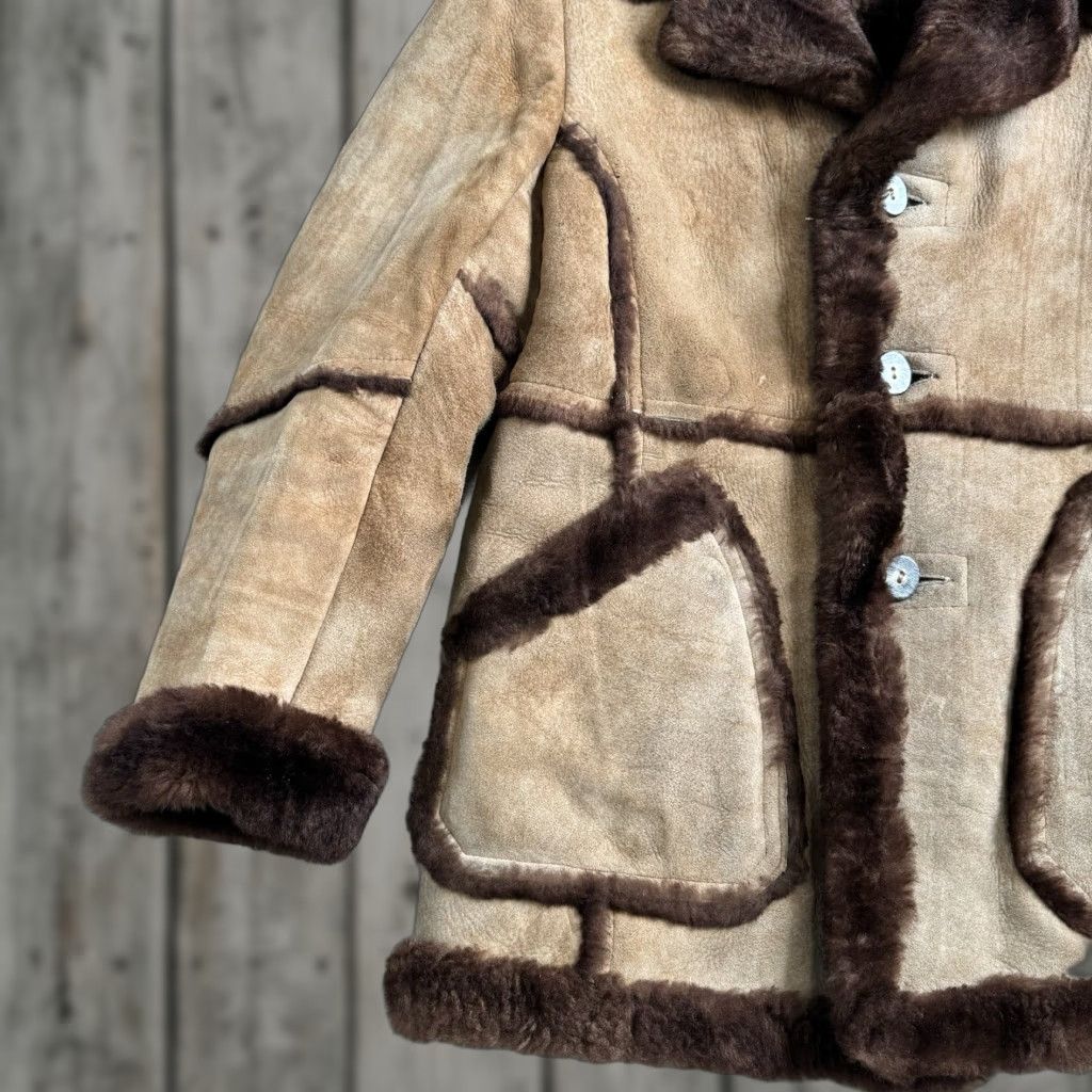 Vintage VINTAGE Wilsons Leather Ranch Coat Jacket Mens 40 Brown Shearling Sheepskin Leather Wool Lining Winter 70s Mens Size US XXS / EU 40 - 1 Thumbnail