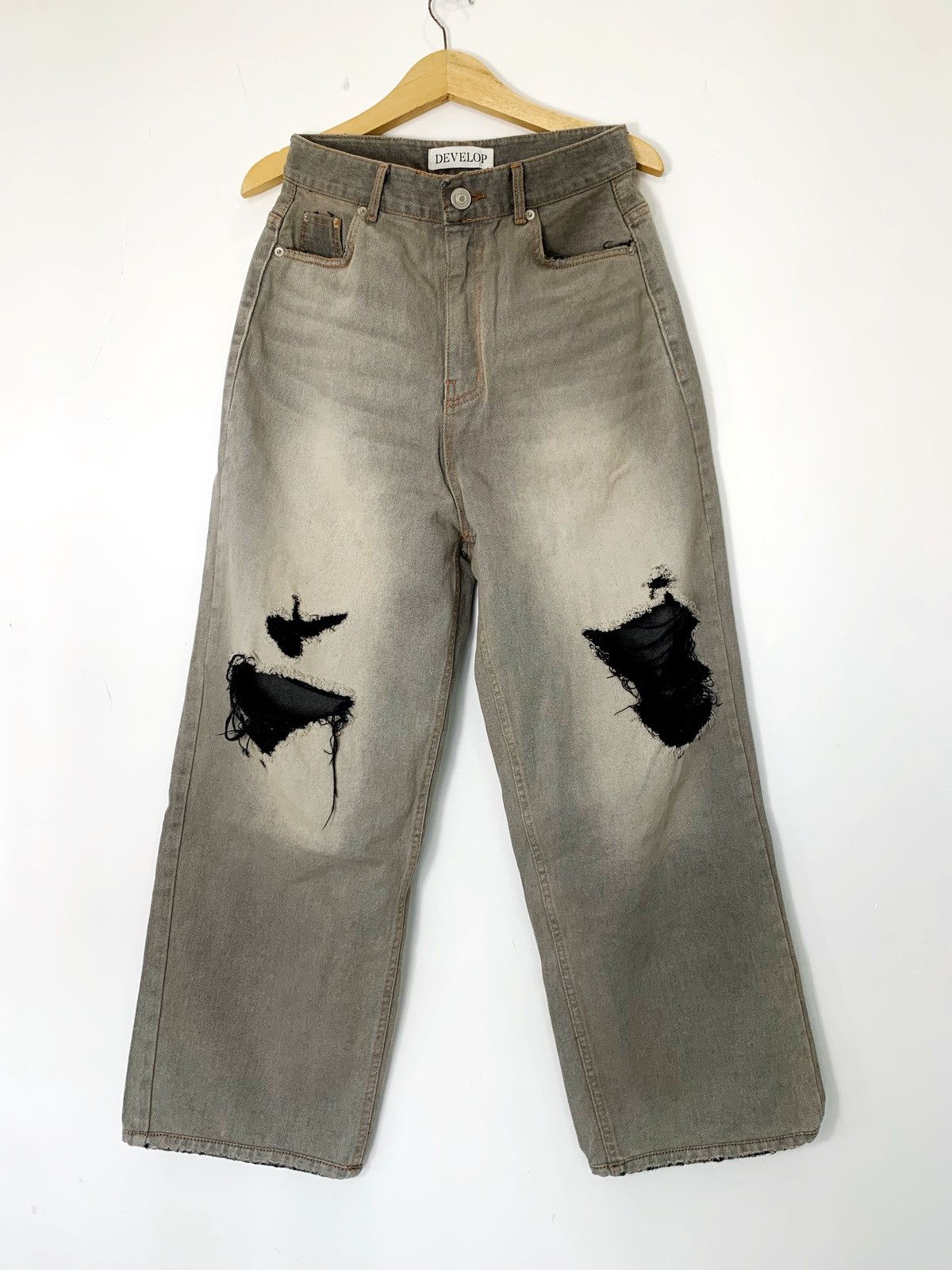 Japanese Brand baggy distressed jeans develop balenciaga style Size US 30 / EU 46 - 1 Thumbnail