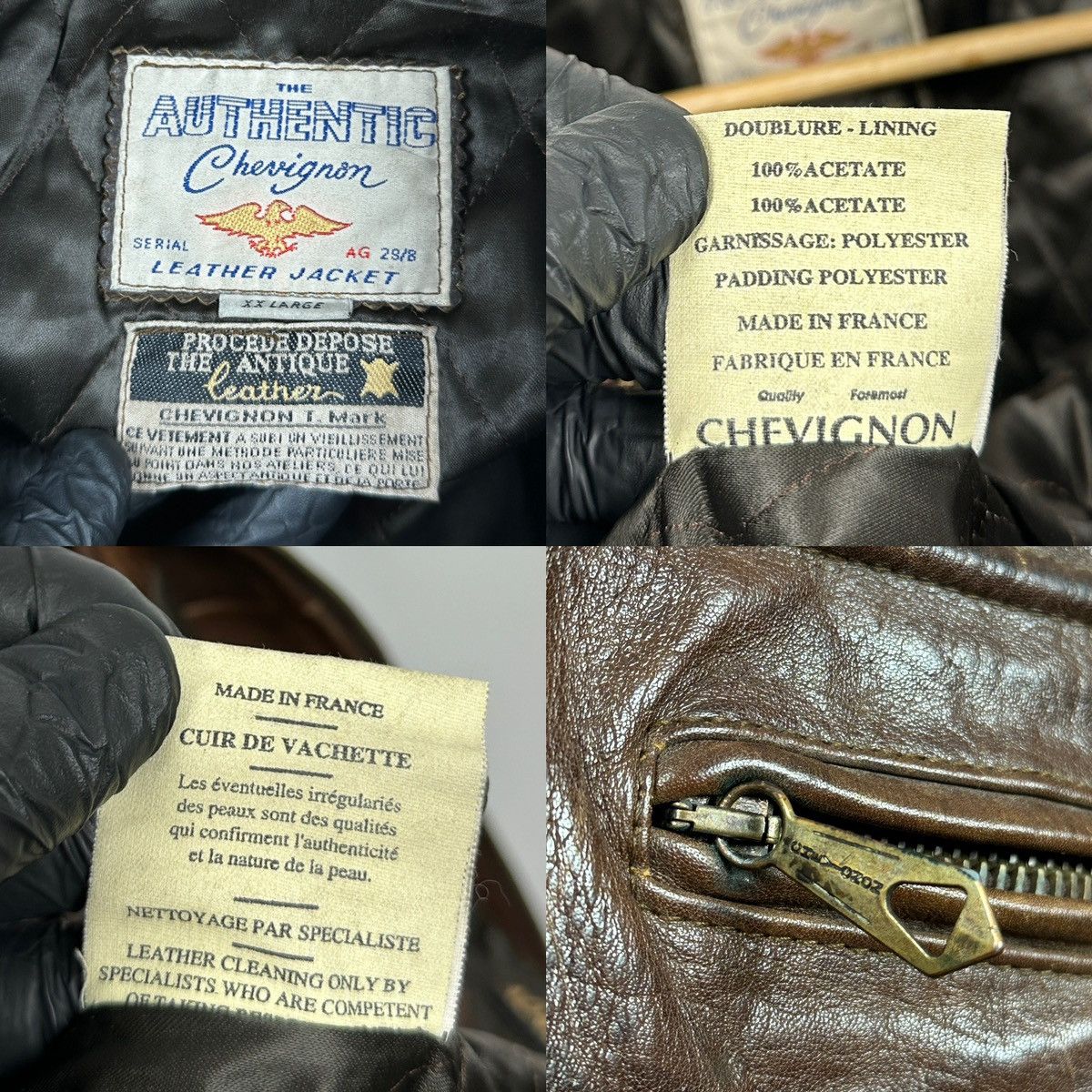 Chevignon Vintage Chevignon France A-2 Brown Heavy Leather Jacket Size US XL / EU 56 / 4 - 22 Thumbnail