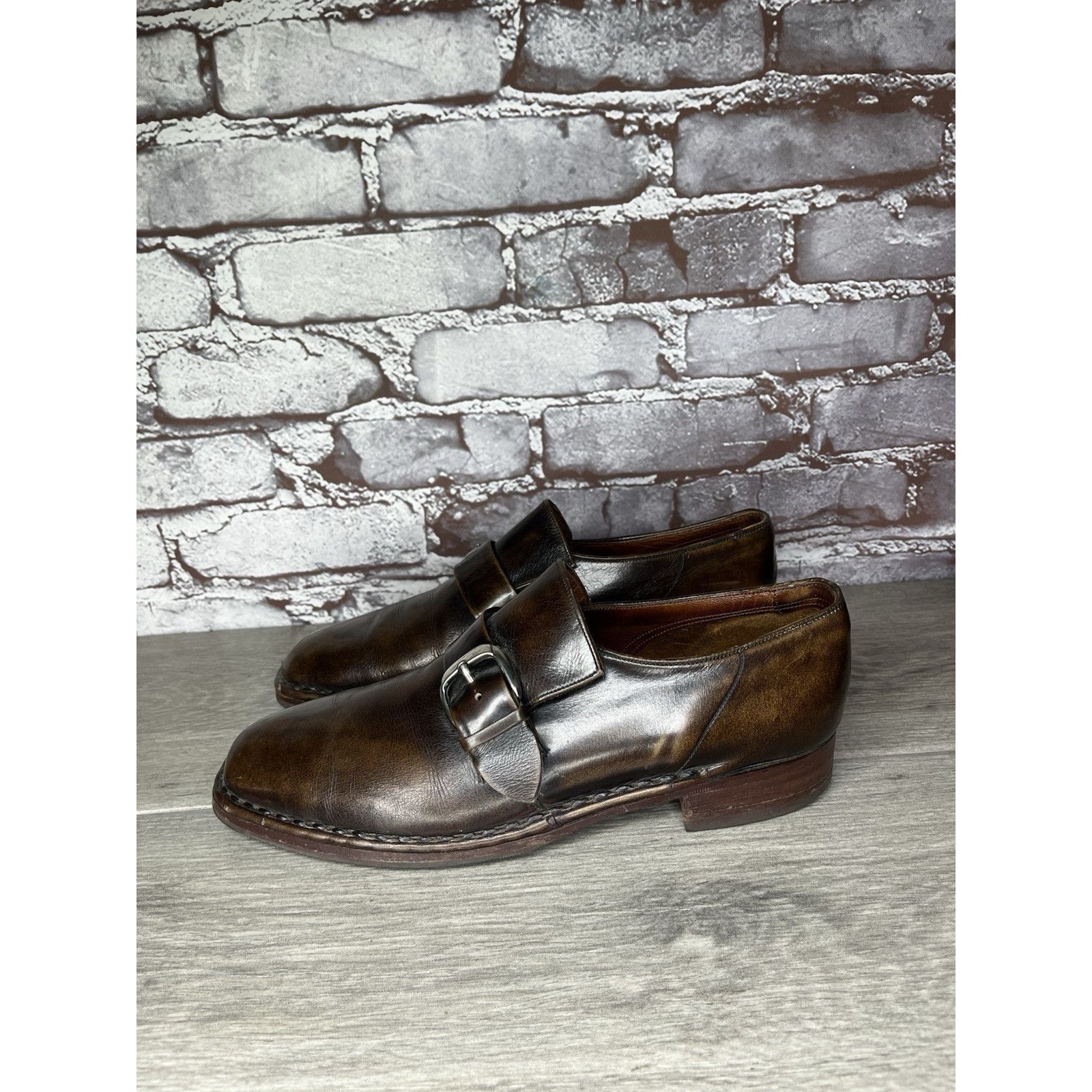 Barker Barker Dark Brown Leather Monk Dress Loafers England Shoes M Size US 7 / EU 40 - 17 Thumbnail