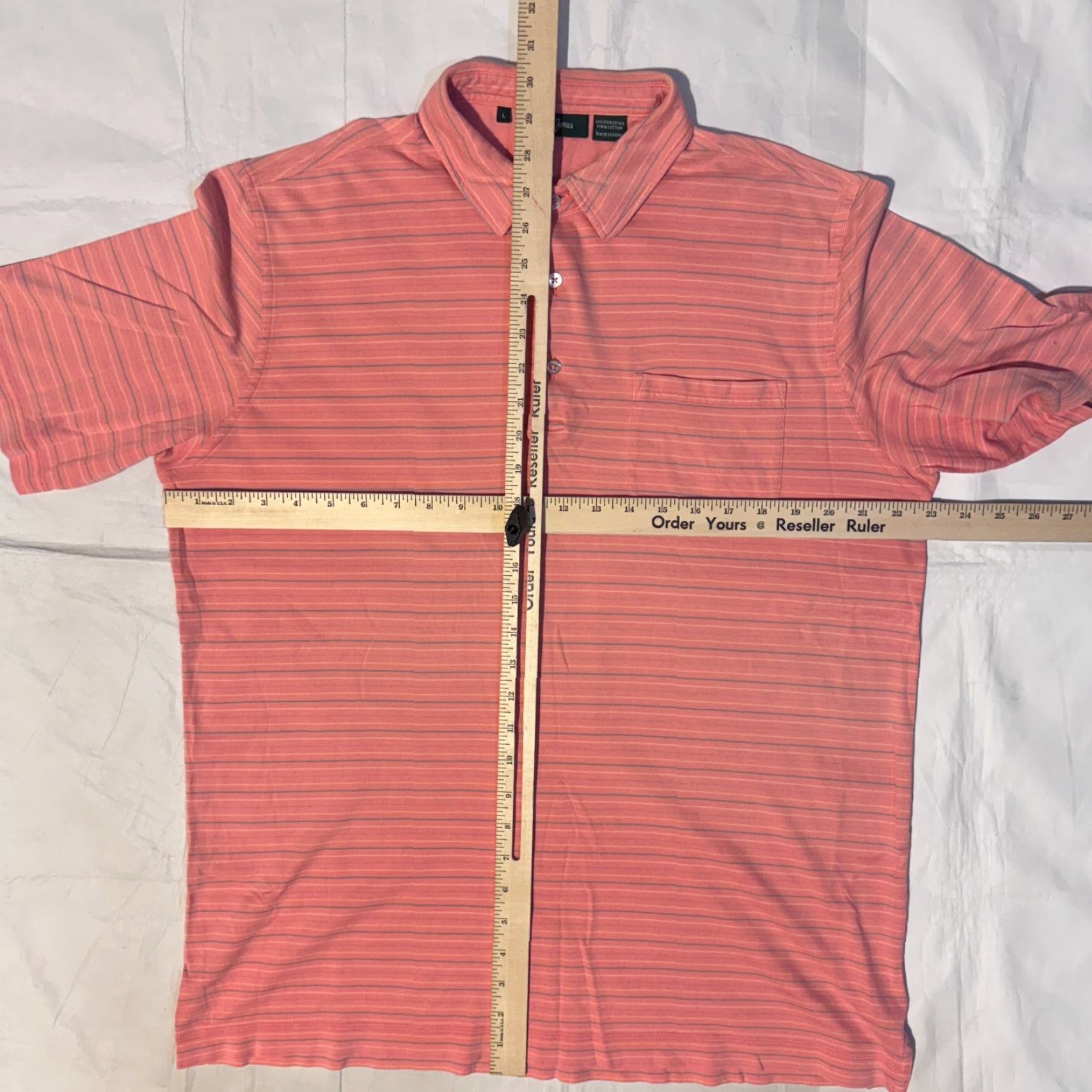 Vintage Bobbty Jones Polo Shirt Peach Pink Striped Athletic Golf - M Short Sleeve Size US L / EU 52-54 / 3 - 5 Thumbnail