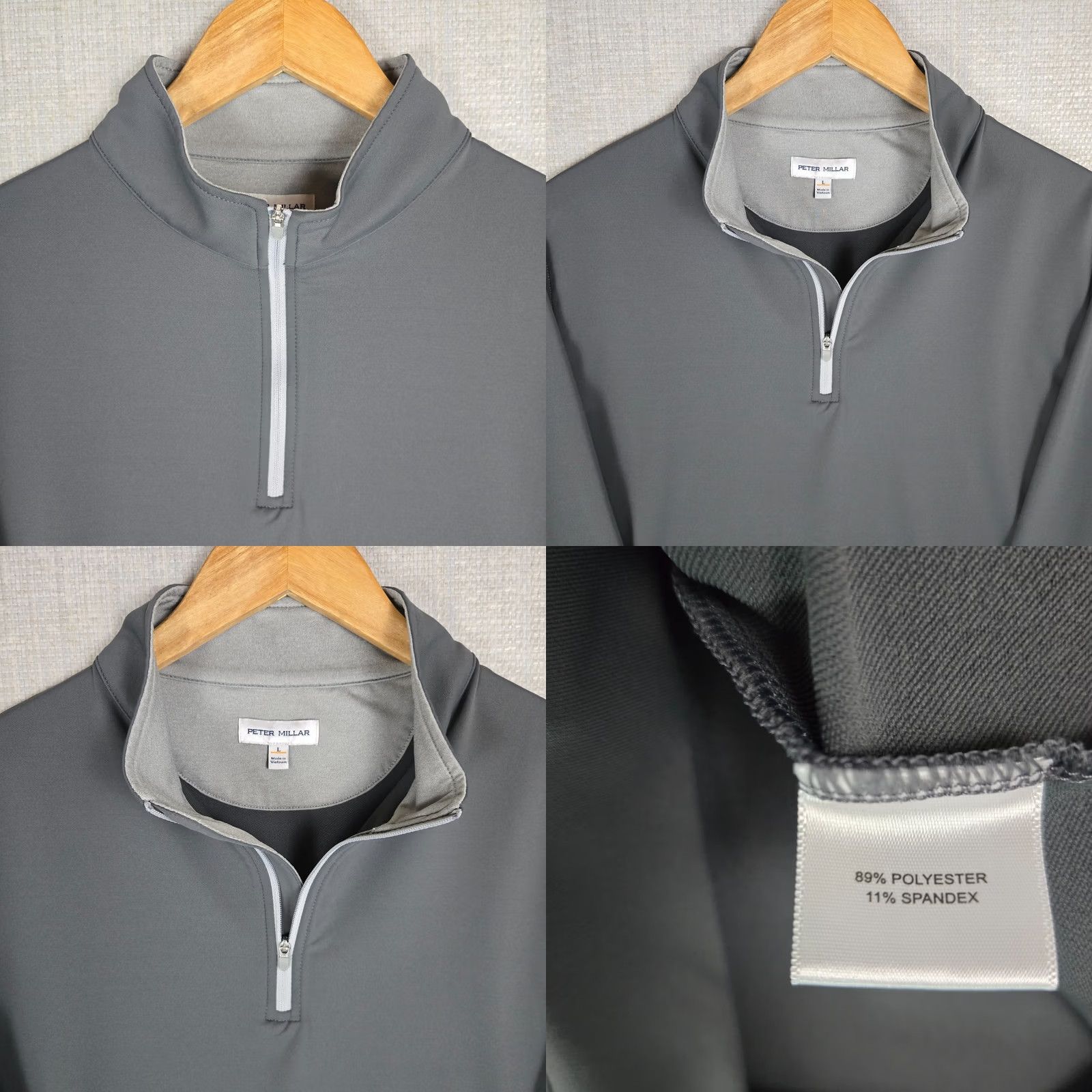 Peter Millar Peter Millar Crown Sport Perth Men's Golf/Casual 1/4 Zip Pullover Grey Gray L Large Shirt Size US L / EU 52-54 / 3 - 8 Thumbnail