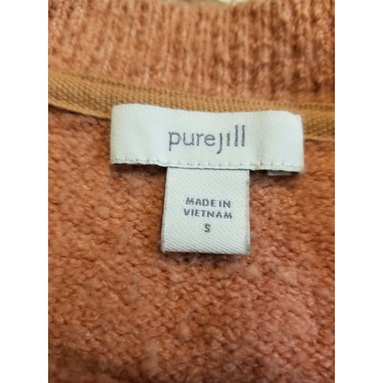 J. Jill Womens S J. Jill Pure Peachy Pink Front Kangaroo Pocketed Tunic Sweater Size S / US 4 / IT 40 - 2 Thumbnail