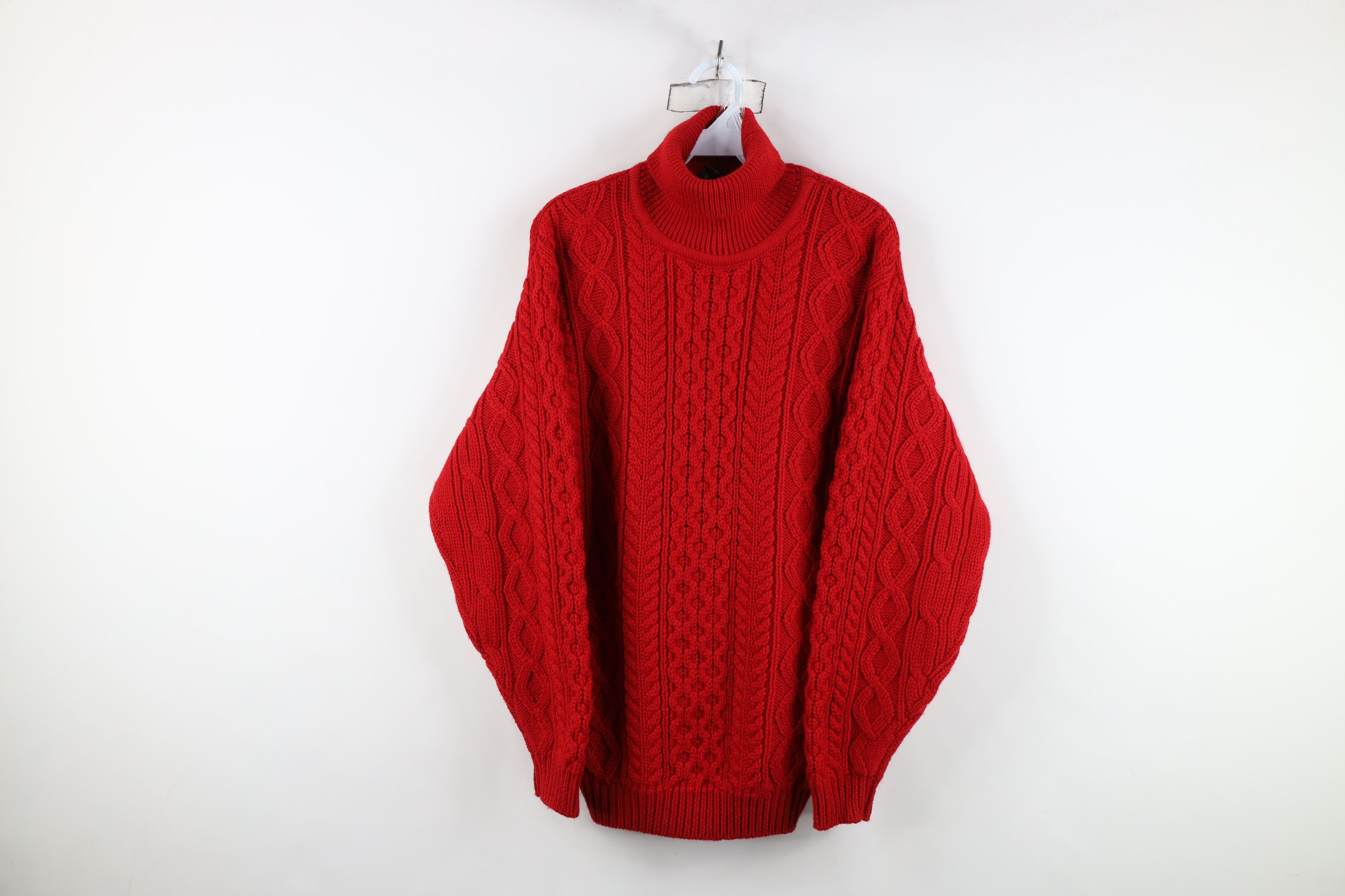 Vintage Vintage 90s Streetwear Fisherman Knit Turtleneck Sweater Size L / US 10 / IT 46 - 1 Thumbnail