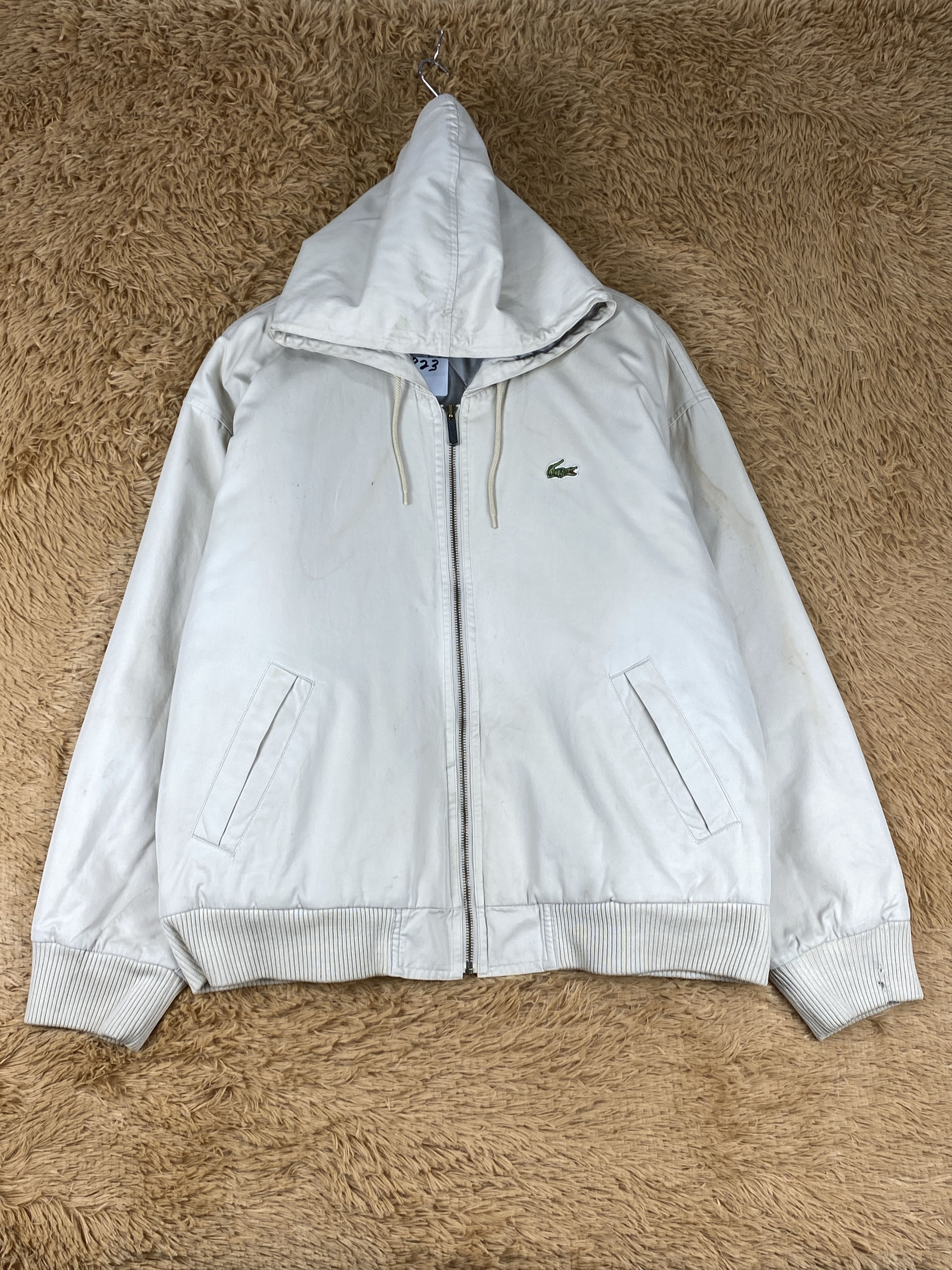 Lacoste Vintage Lacoste Hoodie Quilted Lining Jacket J1823 Size US XL / EU 56 / 4 - 1 Thumbnail