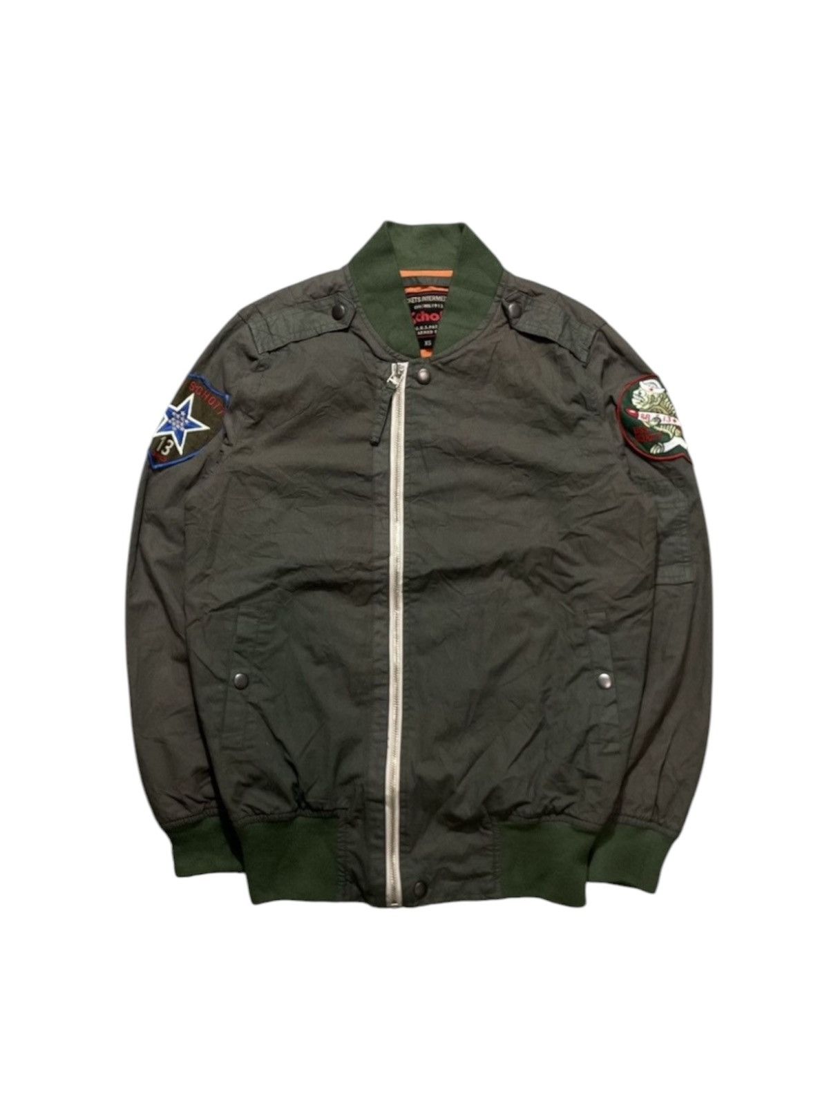 Schott Schott Flyers Bomber Military Asymmetrical Jacket Size US XS / EU 42 / 0 - 1 Thumbnail