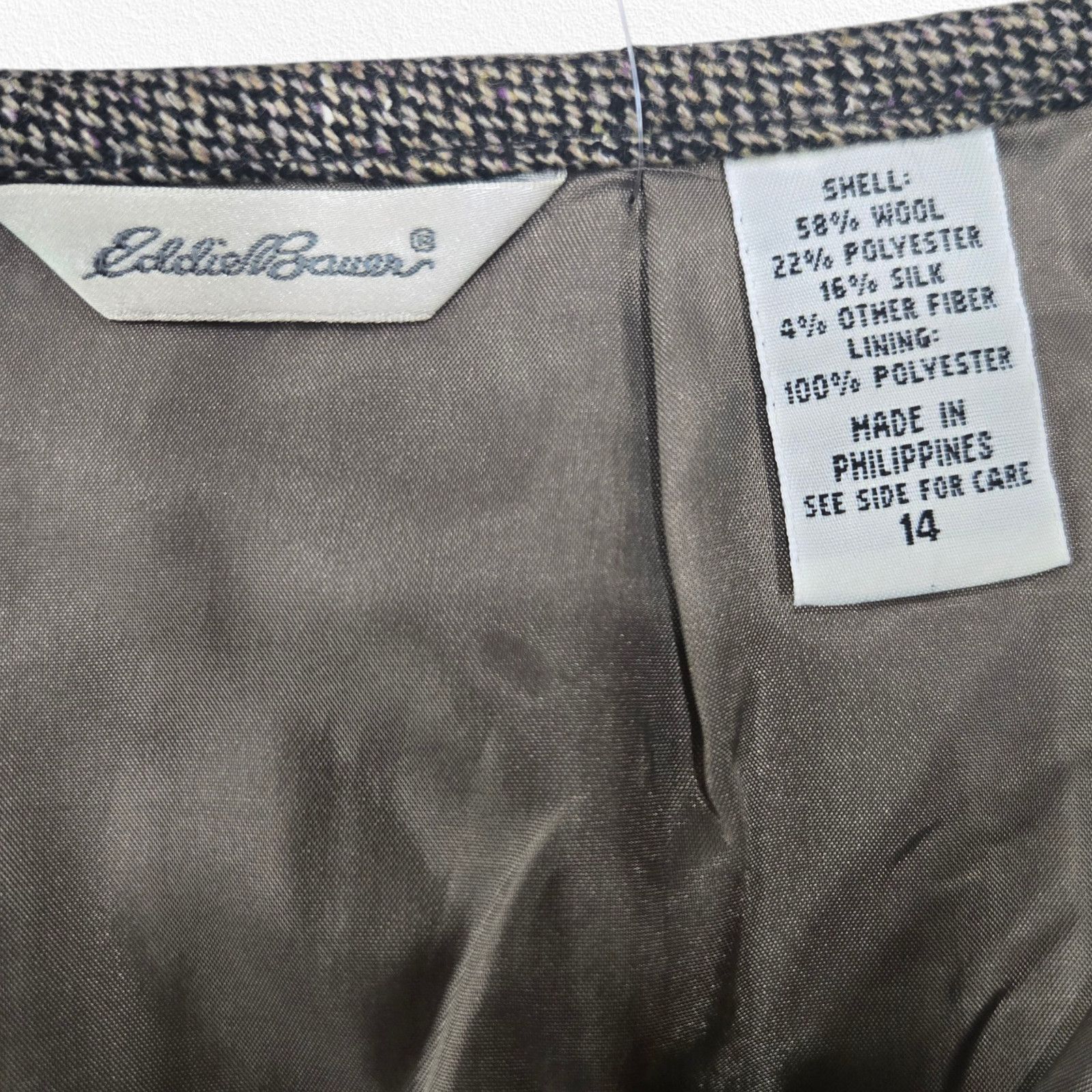 Eddie Bauer Y2K Eddie Bauer Wool Silk Blend Tweed Skirt Size 14 Size 36" / US 14 / IT 50 - 7 Thumbnail