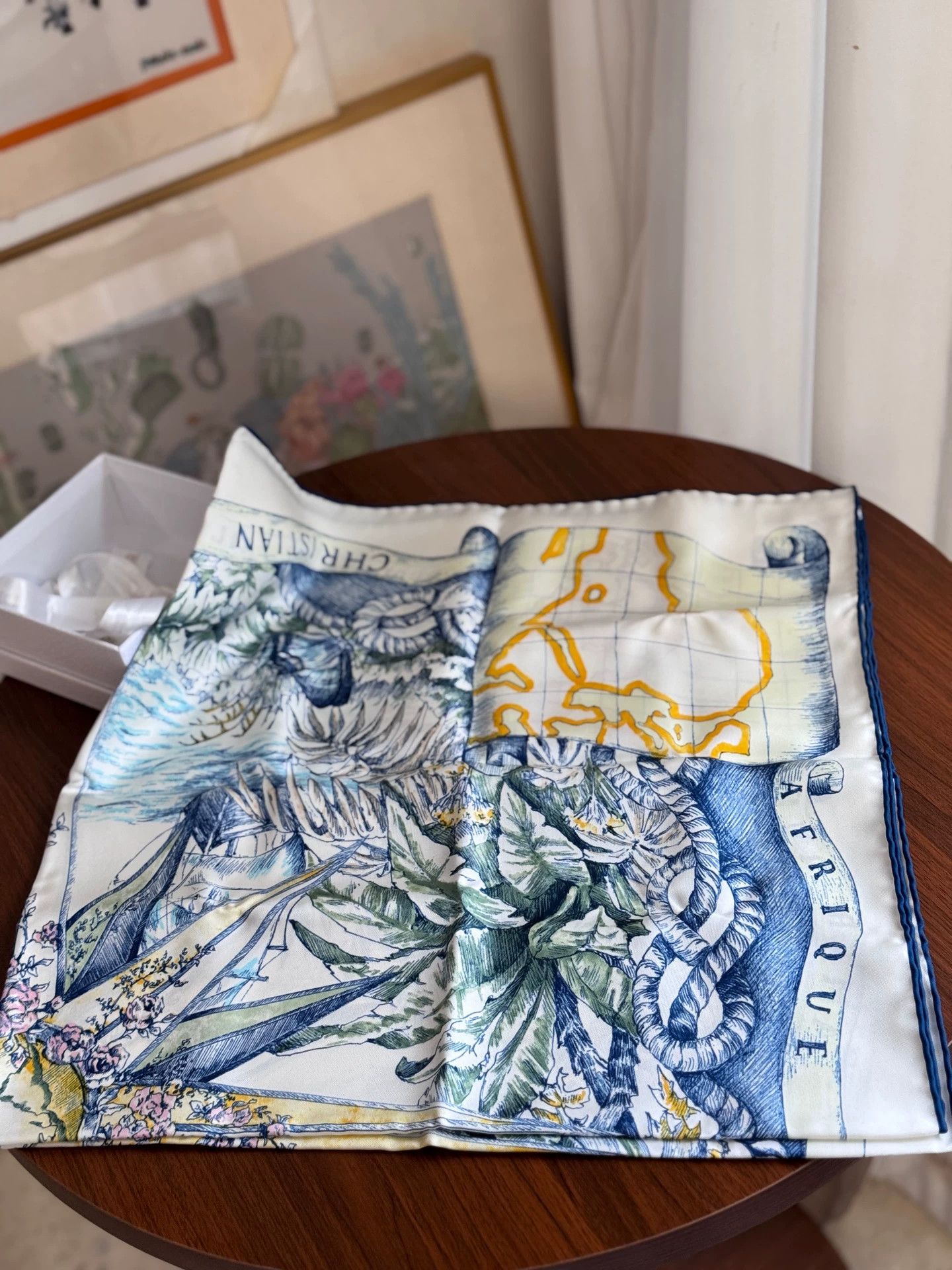 Dior × John Galliano Dior 2005 J'adore Blue Silk Scarf | Grailed