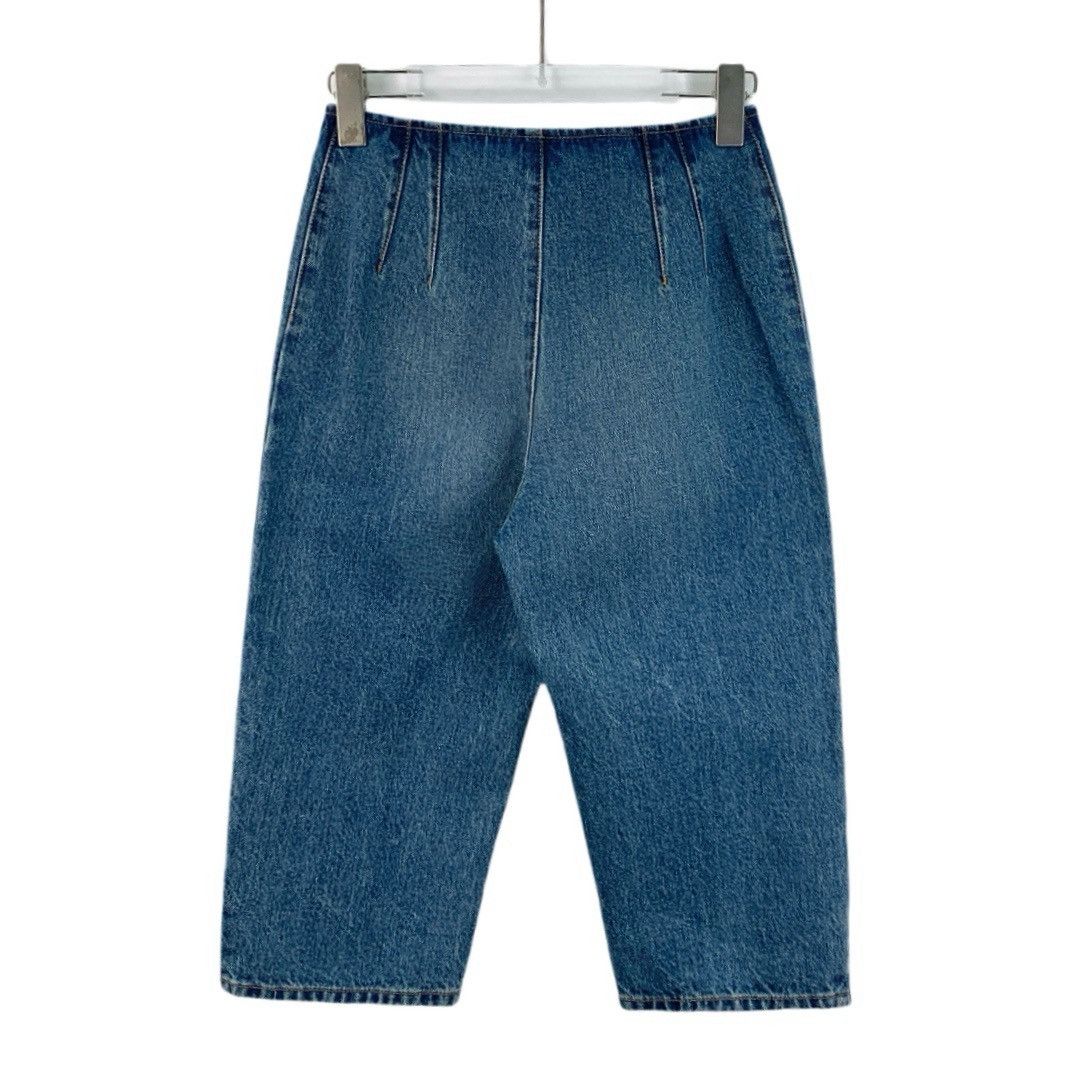 Chanel Chanel Blue Washed Cotton Denim Wide-Leg Pants K26WX Size 25" / US 0 / IT 36 - 2 Thumbnail