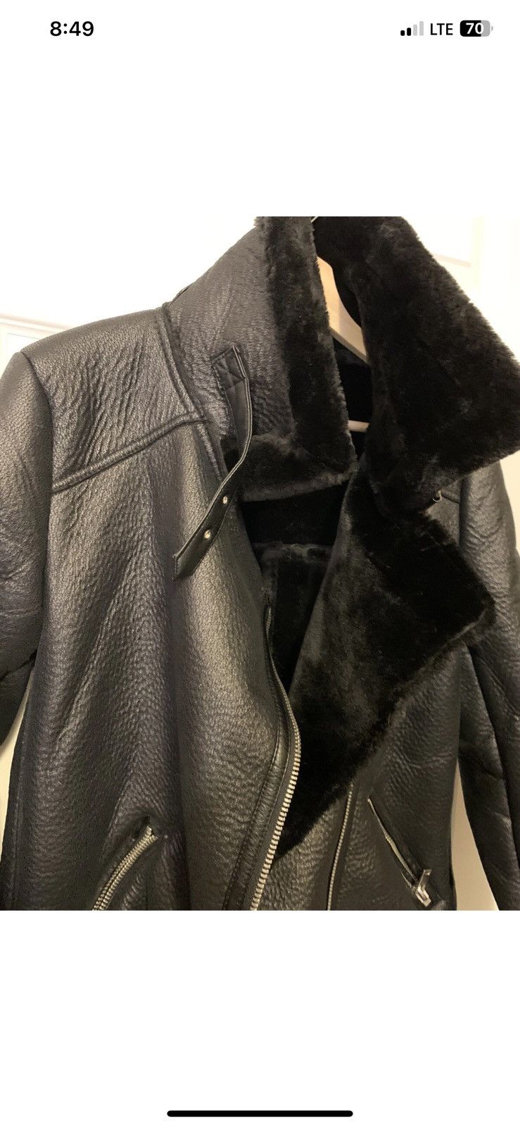 Forever 21 Forever 21 Womens Sz S faux Leather Moto Zip Front Black Size S / US 4 / IT 40 - 7 Thumbnail