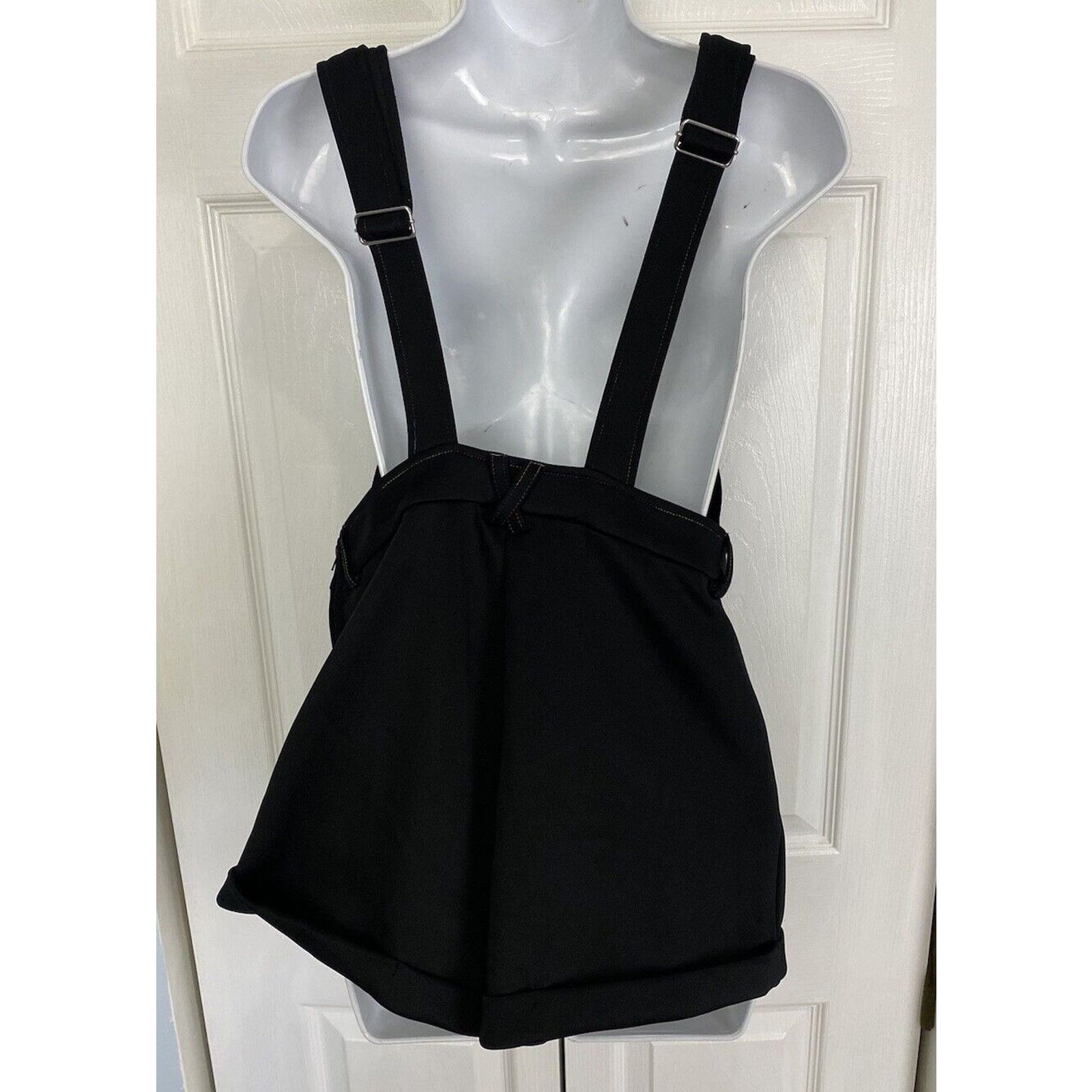 Other Hot Topic Rainbow Black Shortalls Rainbow Thread Overalls Size 28" / US 6 / IT 42 - 4 Thumbnail
