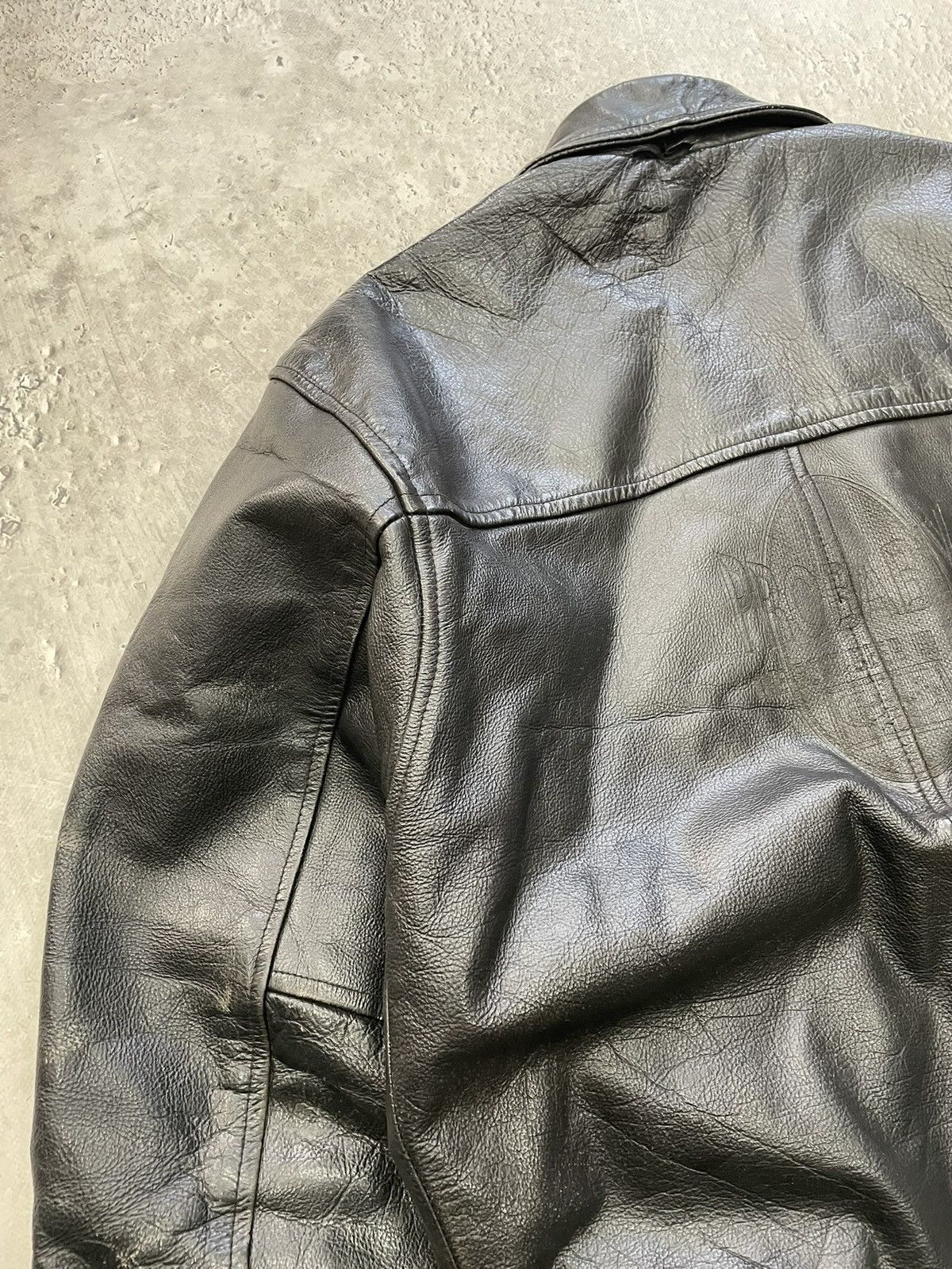 Schott Schott style Leather Baggy Jacket Moto opium harley davidson Size US L / EU 52-54 / 3 - 16 Thumbnail