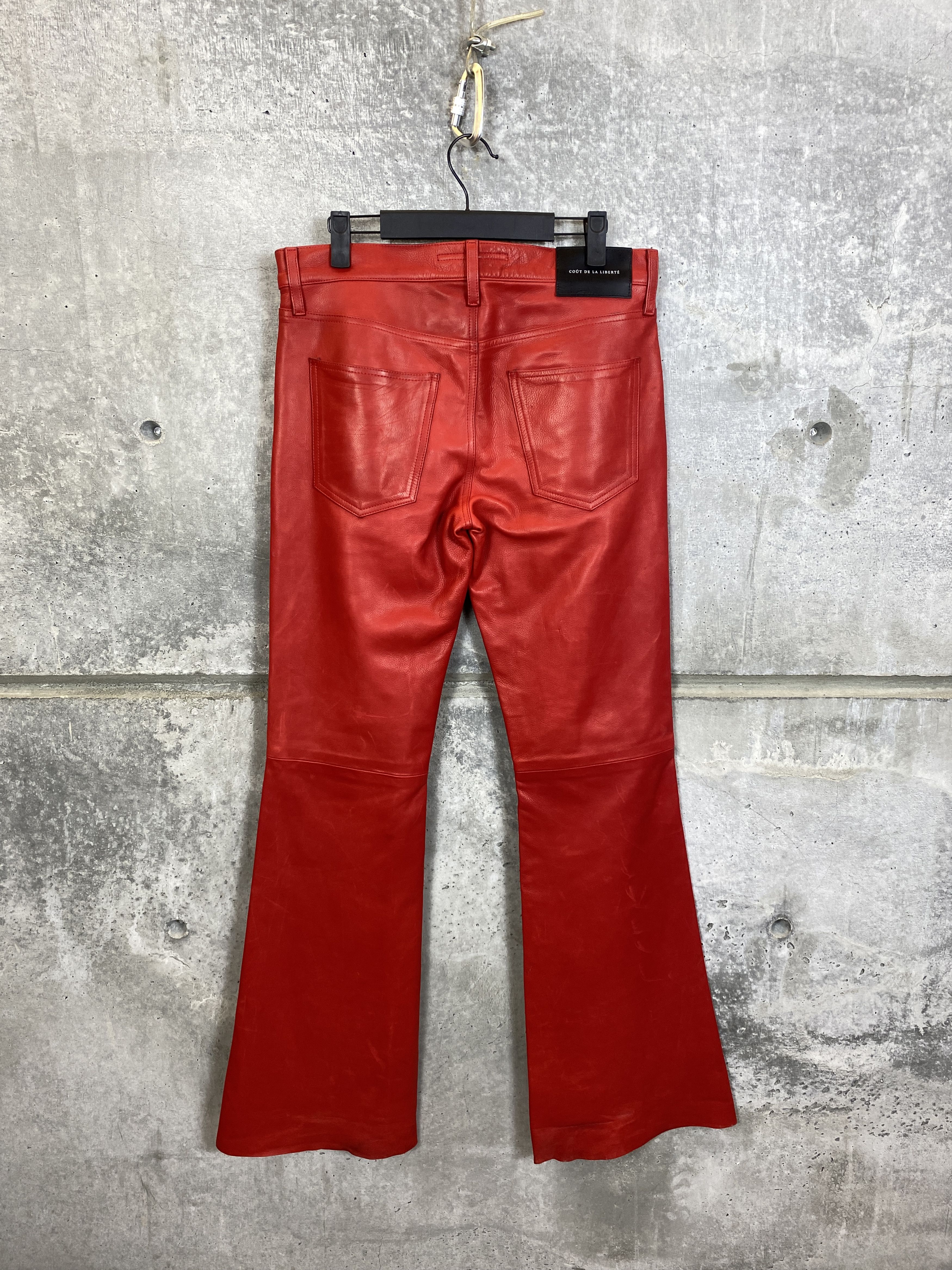 Cout de la Liberte $3,980 COUT DE LA LIBERTÉ JIMMY/BABY G LEATHER FLARE PANTS Size US 30 / EU 46 - 2 Thumbnail