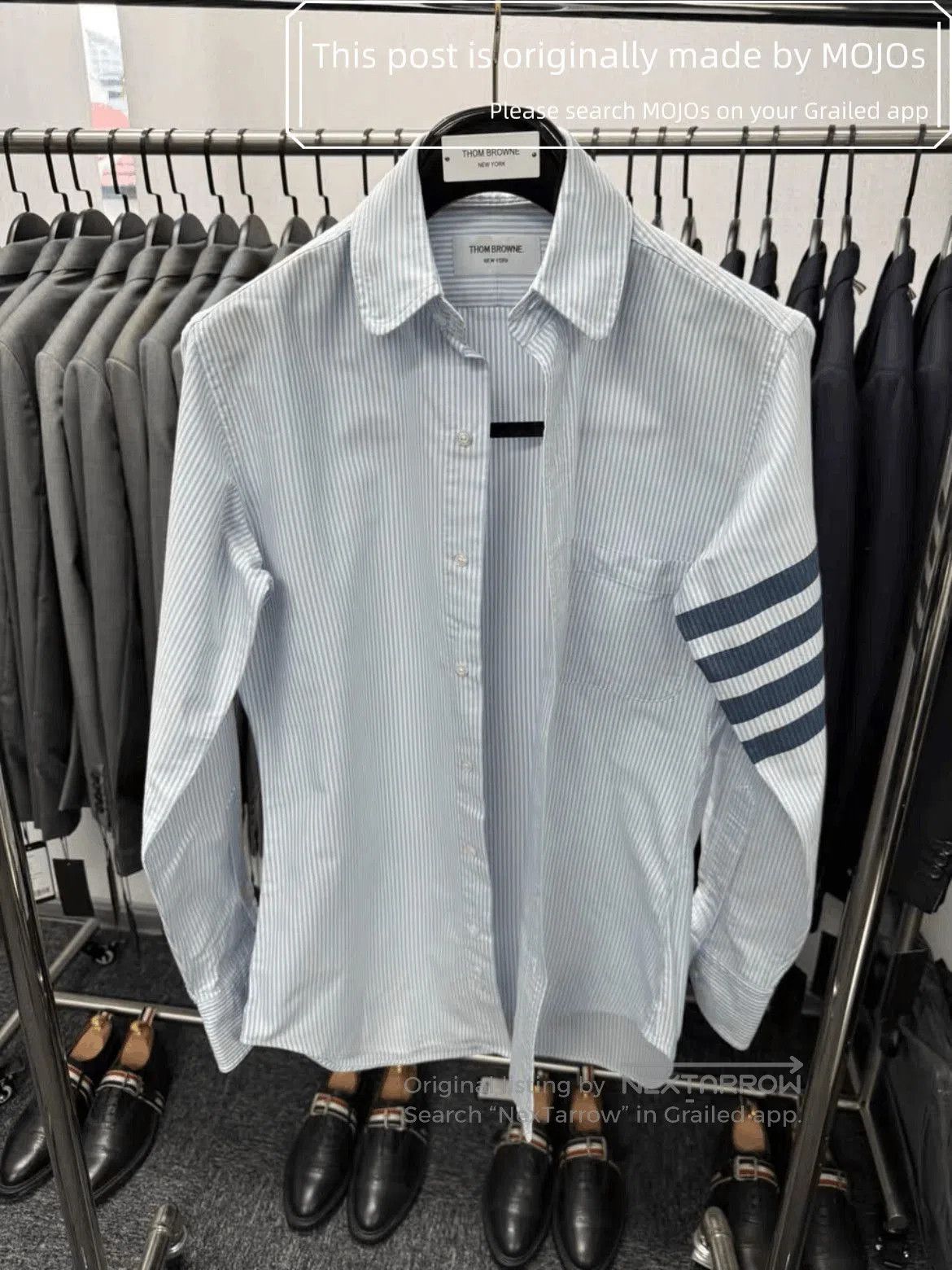 Thom Browne Sz 1 Thom Browne Light Blue Stripe Oxford Shirt. Size US S / EU 44-46 / 1 - 1 Thumbnail