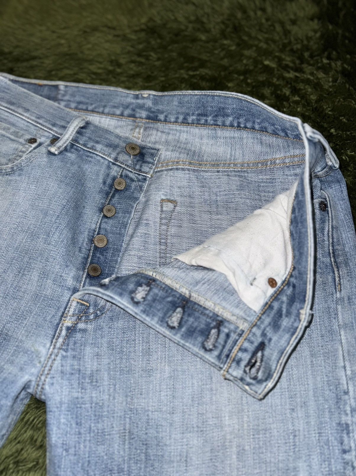 Levi's [W33/L32] Levi’s 501 Stone Wash Denim Pants Light Indigo Size US 33 - 3 Thumbnail