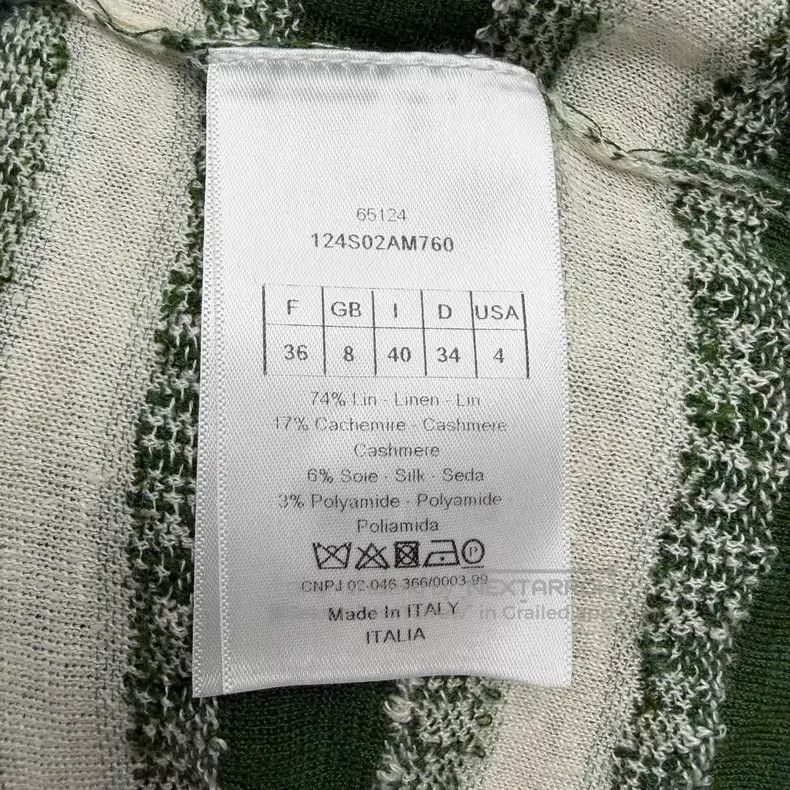 Dior Dior White and green embroidered bee cashmere mulberry sil Size XS / US 0-2 / IT 36-38 - 6 Thumbnail